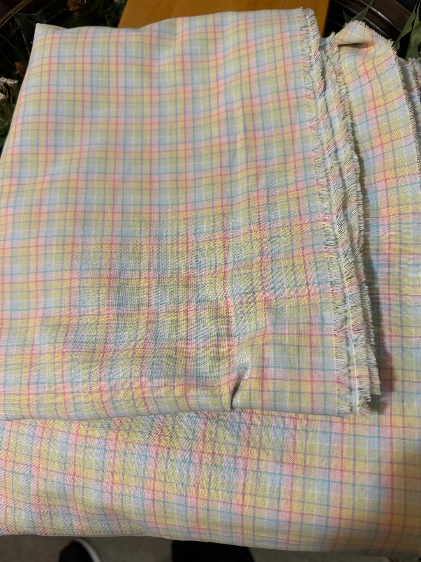 Longaberger Easter plaid material (around 4 yards)
