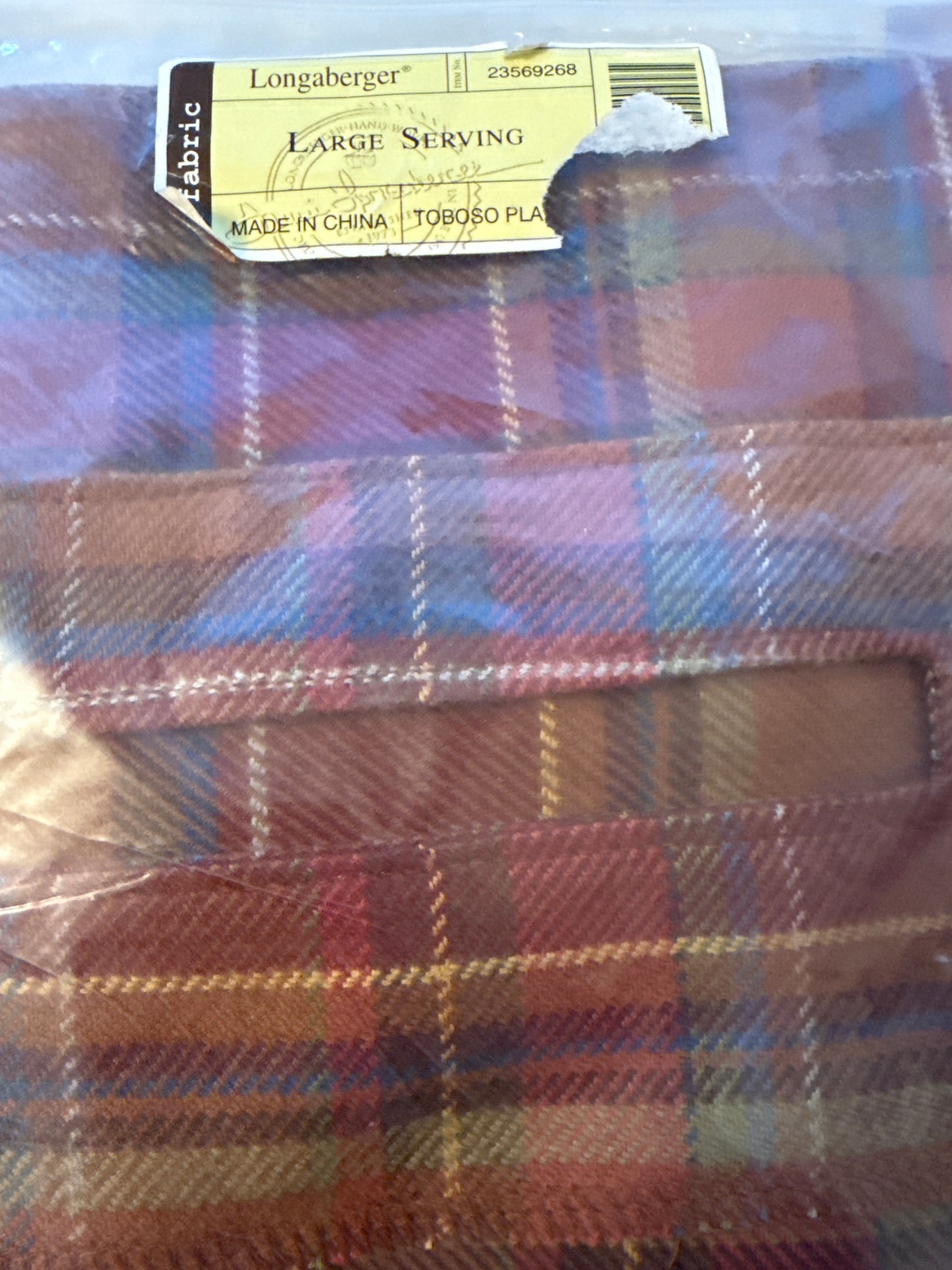 Large serving liner in toboso plaid