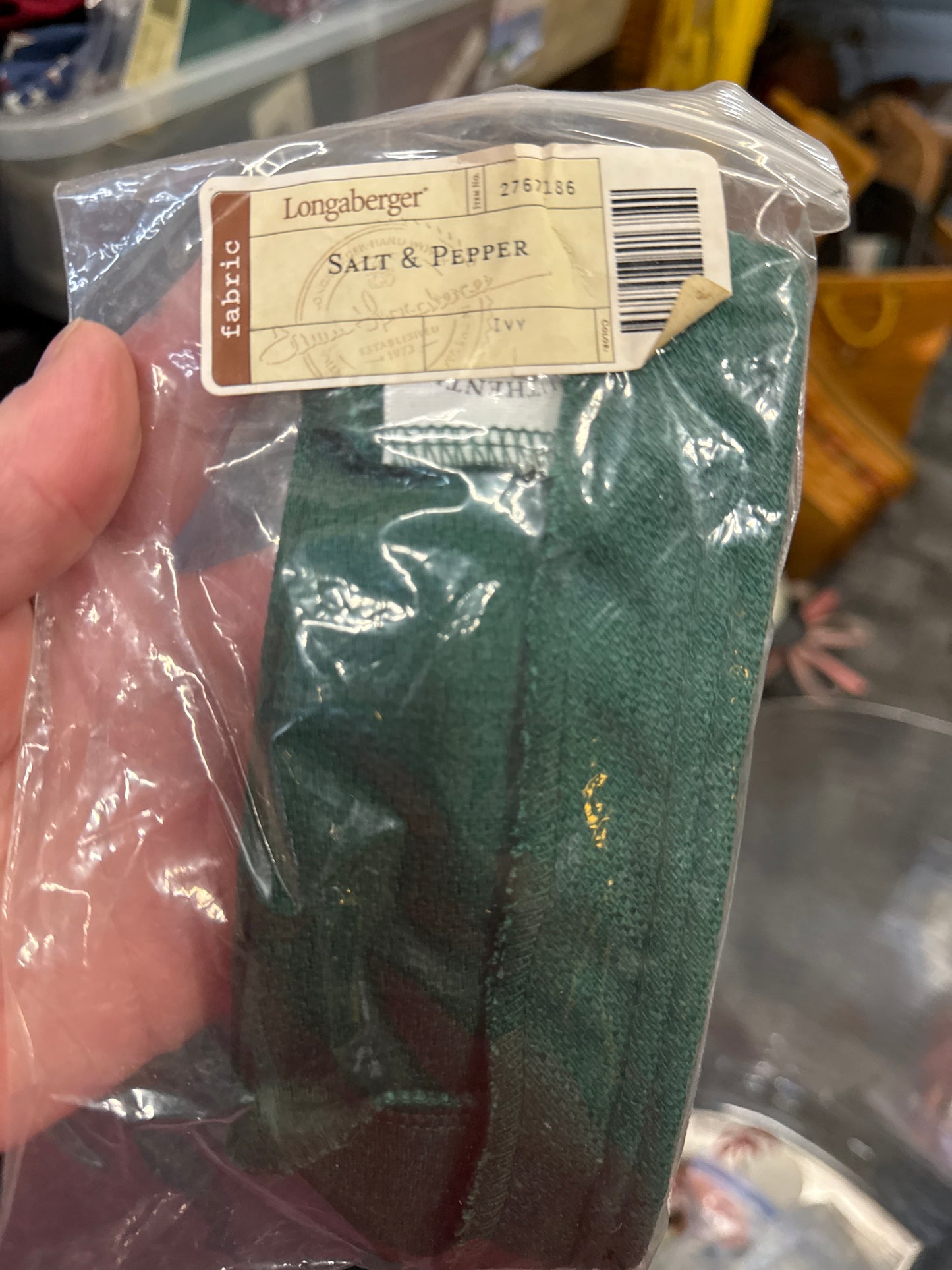 Longaberger salt and pepper liner in ivy