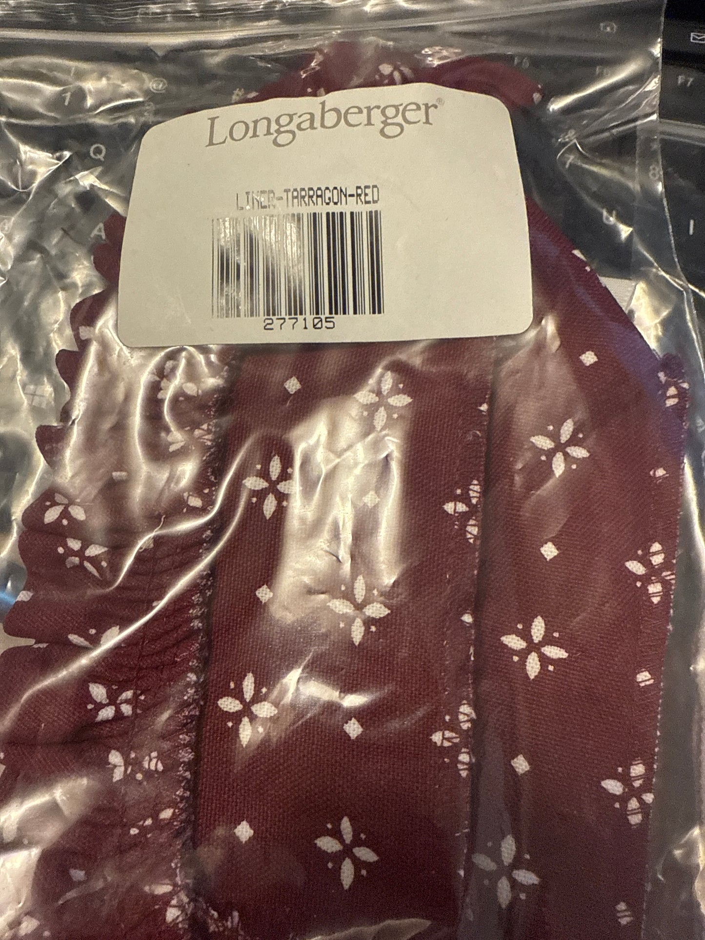 Longaberger tarragon liner in red