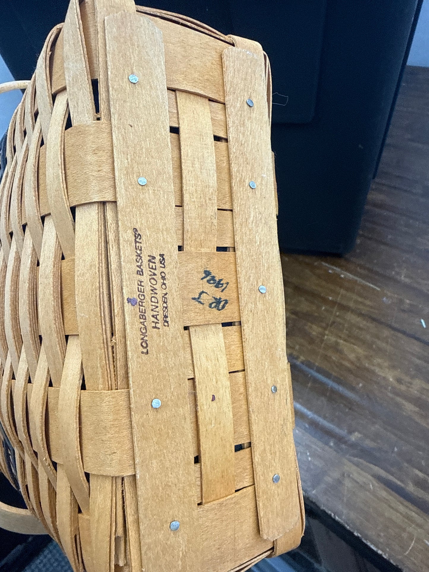 Longaberger collector’s club membership basket with liner and protector