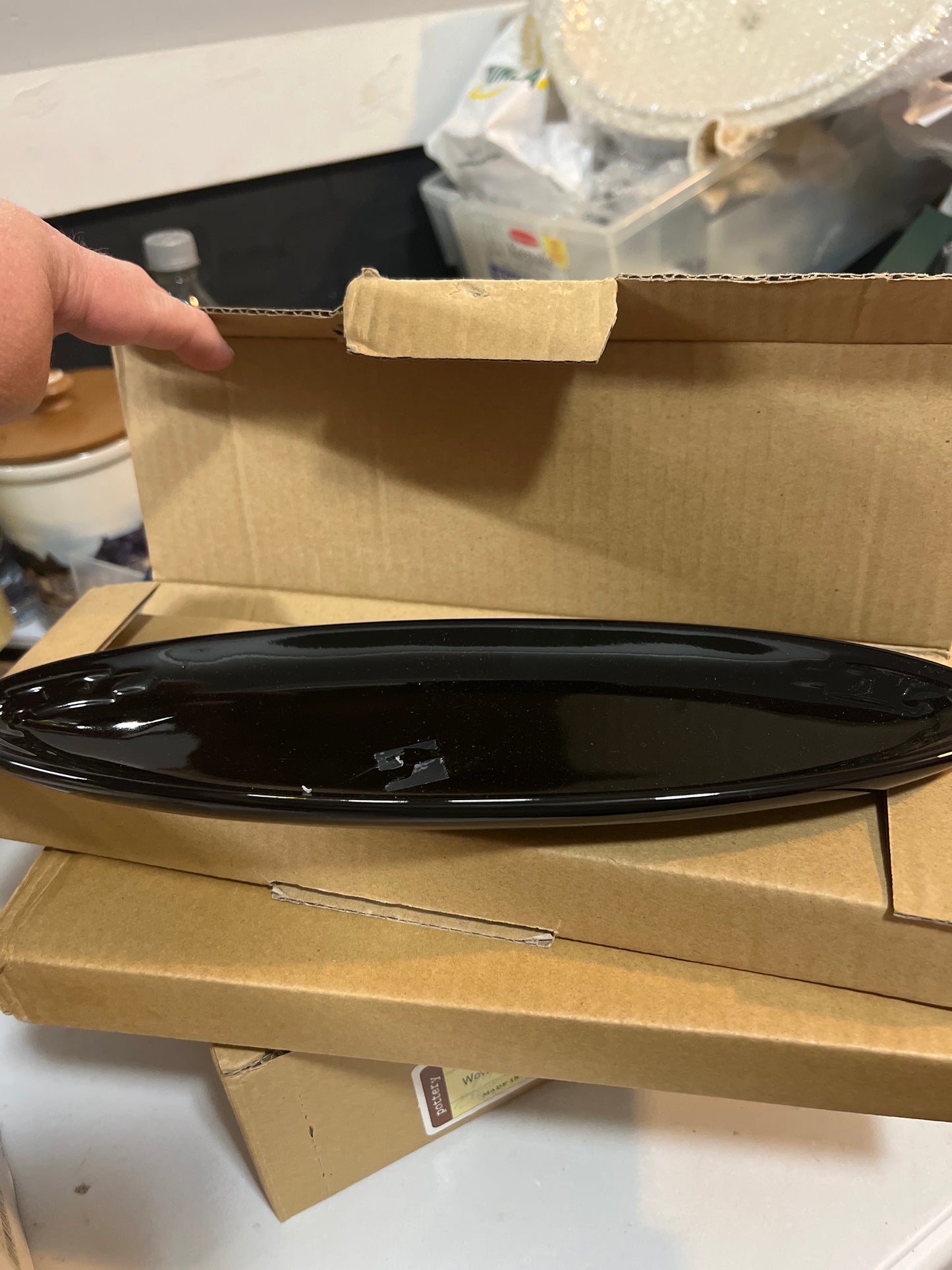 Longaberger Long Oval Tray in Ebony