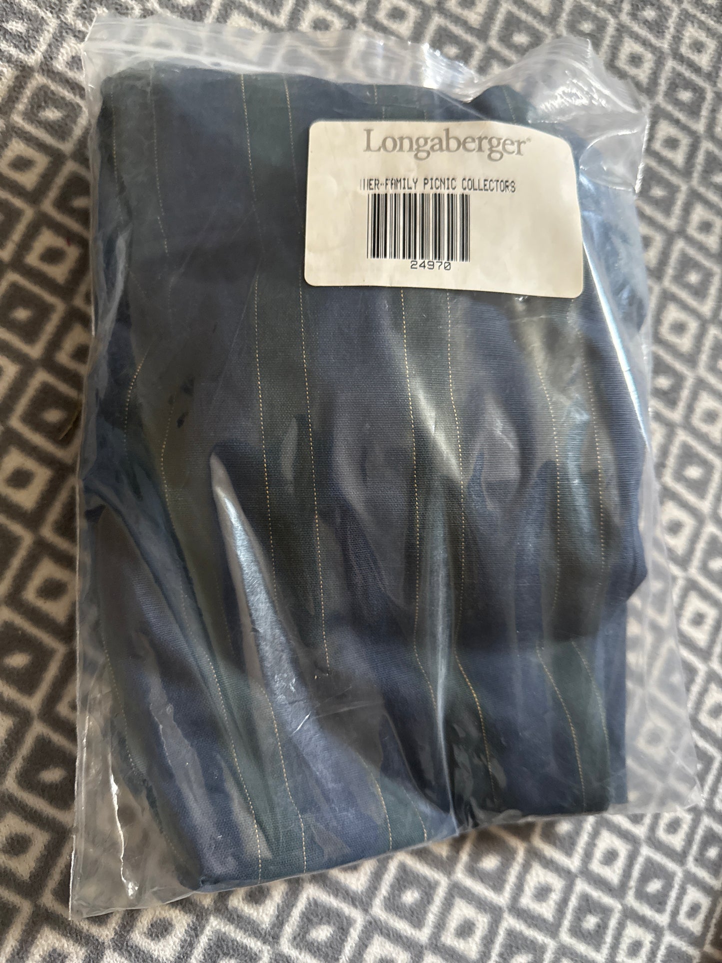 Longaberger family picnic liner in membership stripe