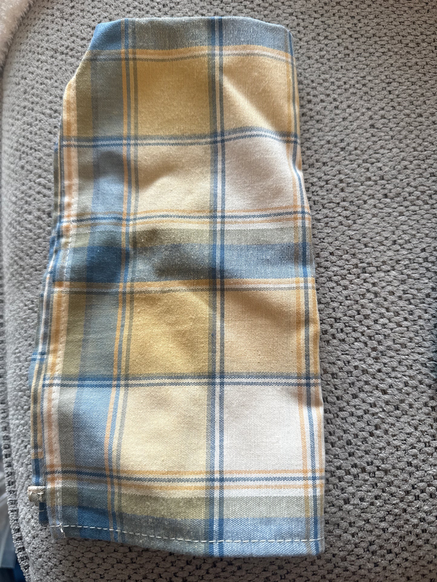 Longaberger single napkin in cornflower plaid