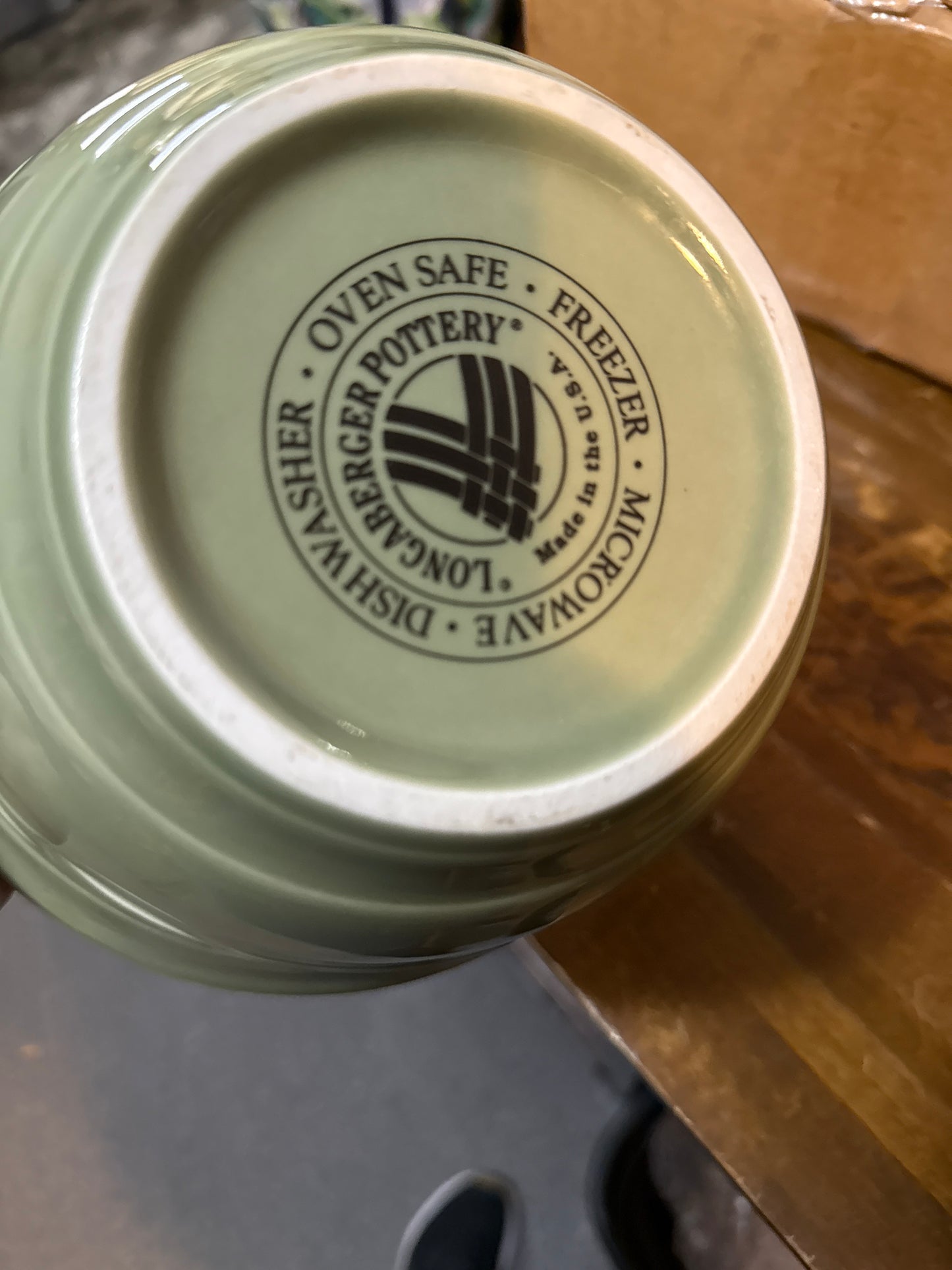 Longaberger small mixing bowl in sage