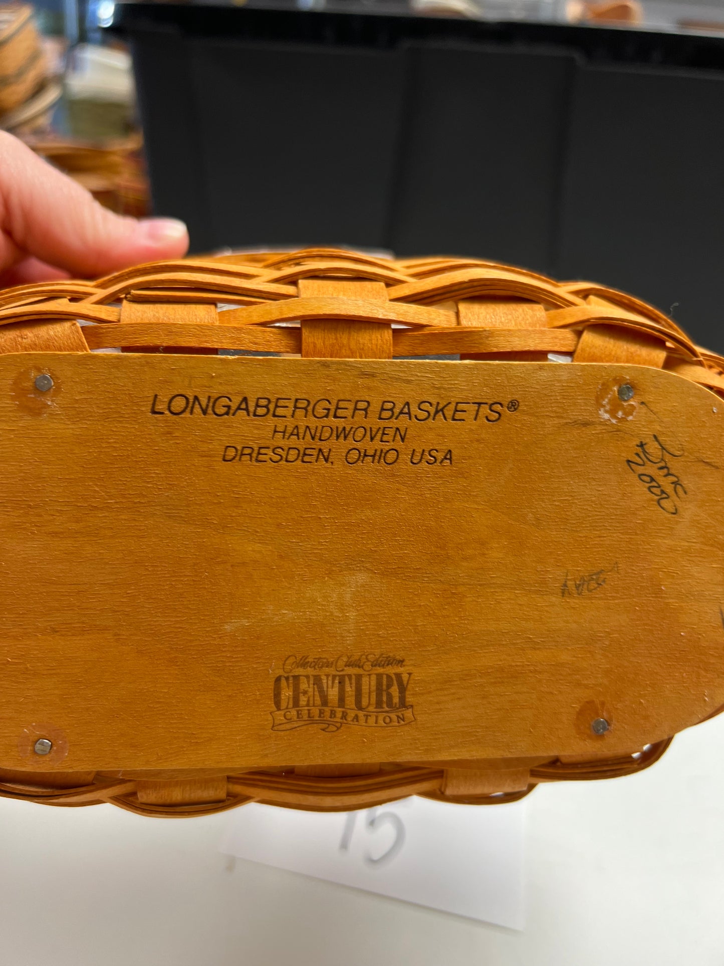 Longaberger century celebration basket with protector