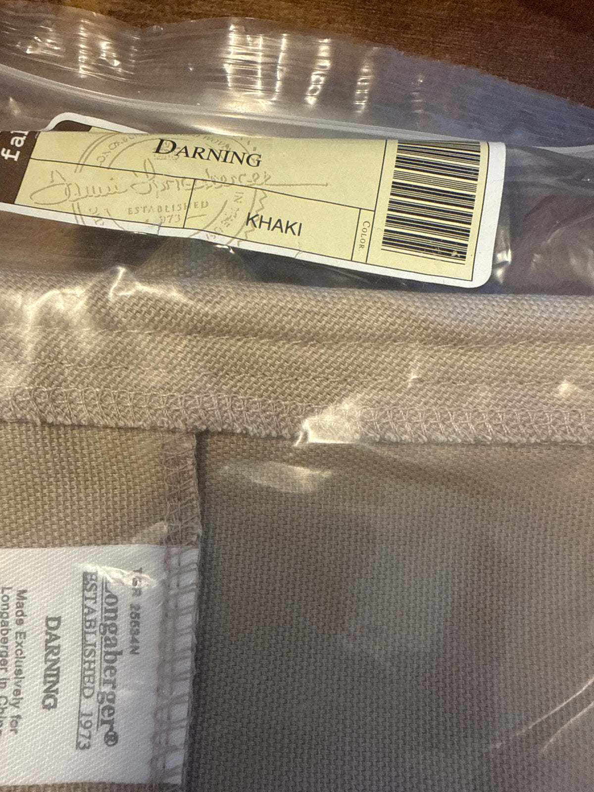 Longaberger darning liner in khaki