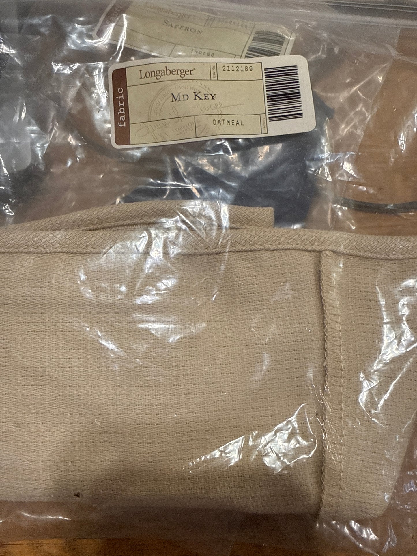Longaberger medium key liner in oatmeal