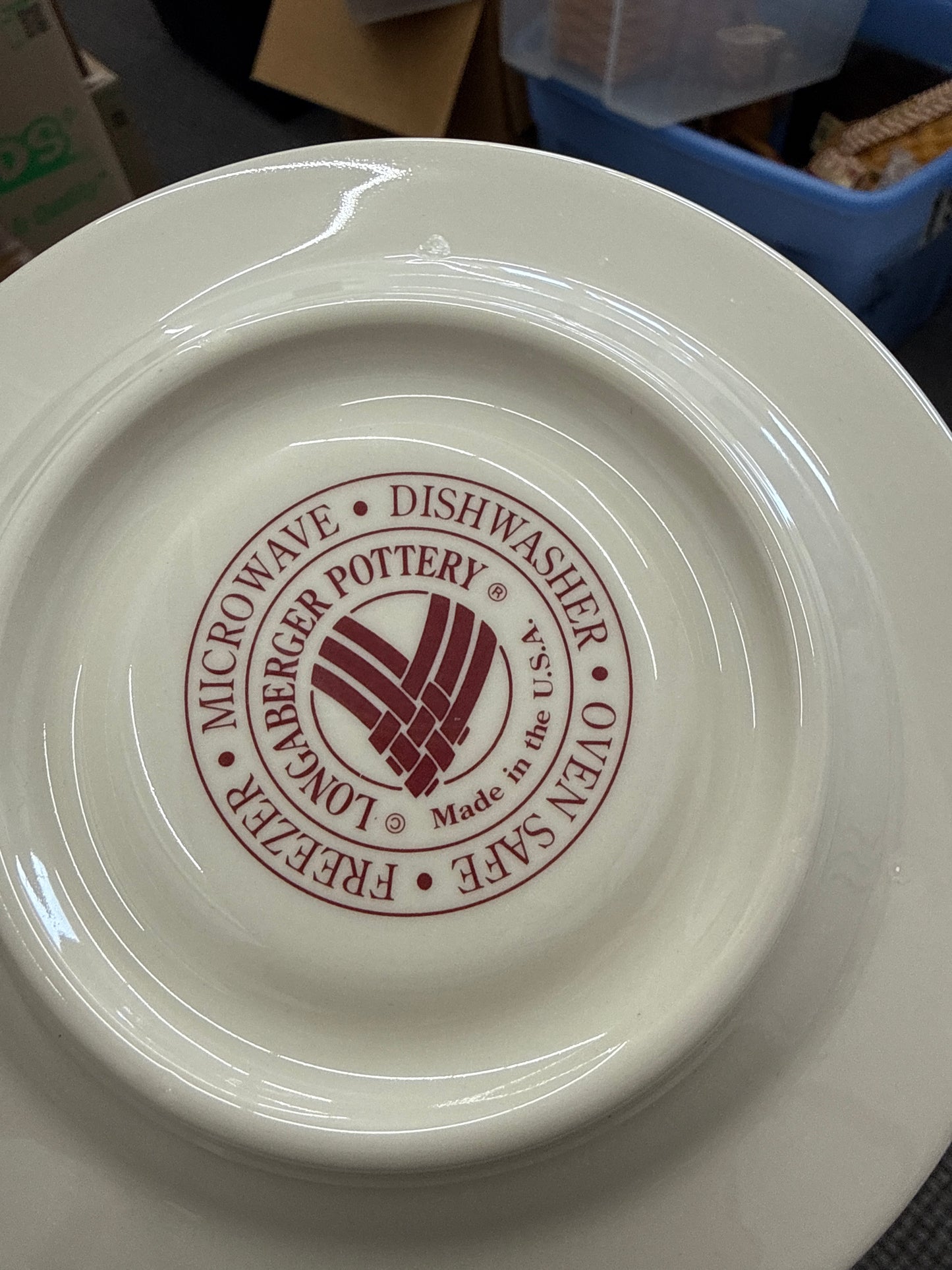 Longaberger saucer in traditional red