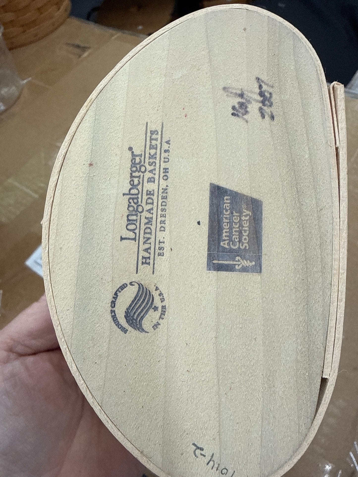 Longaberger 2007 horizon of hope basket with liner and protector