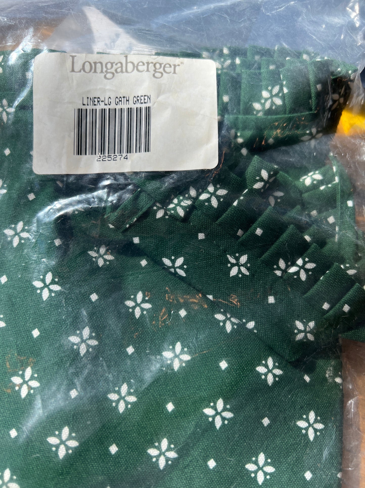 Longaberger large gathering liner in heritage green
