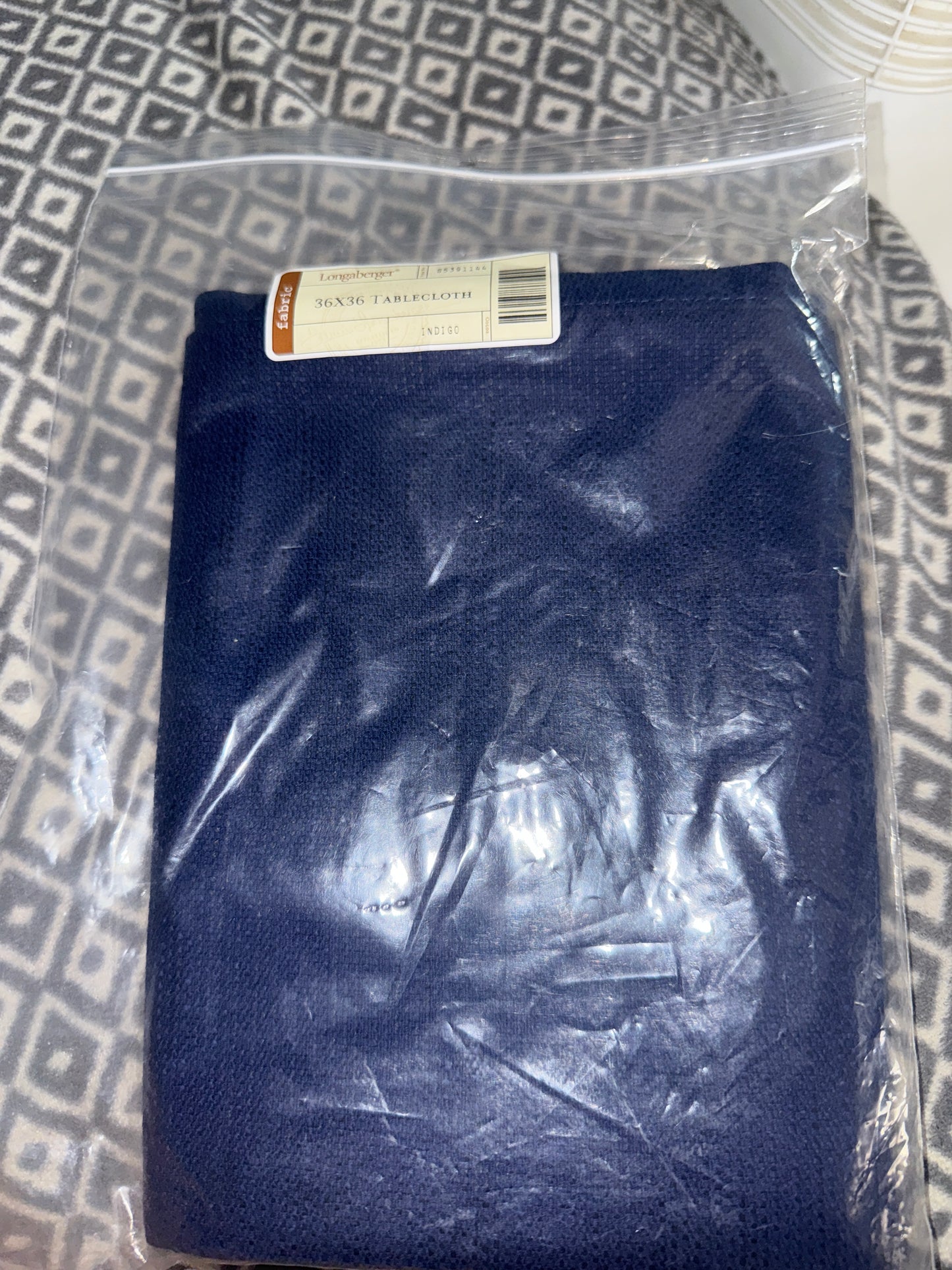 Longaberger 36x36 tablecloth in indigo