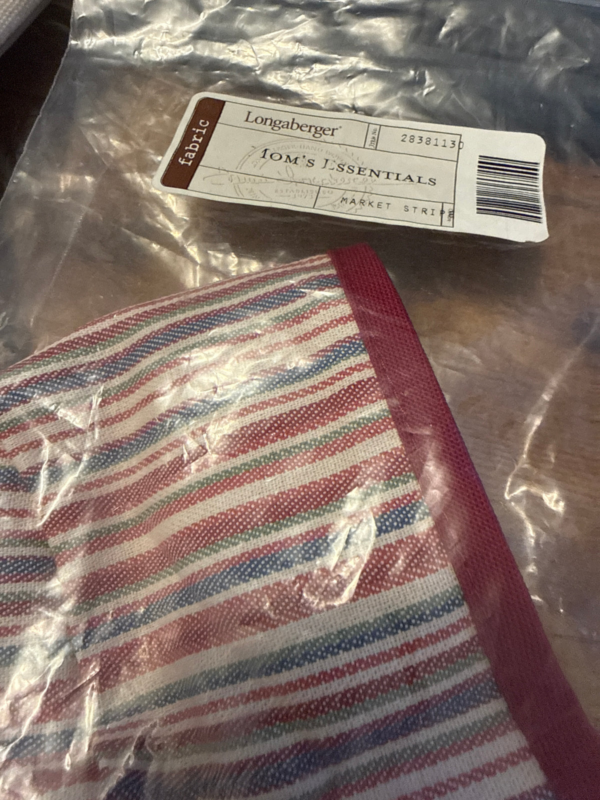 Longaberger mom’s essentials liner in market stripe