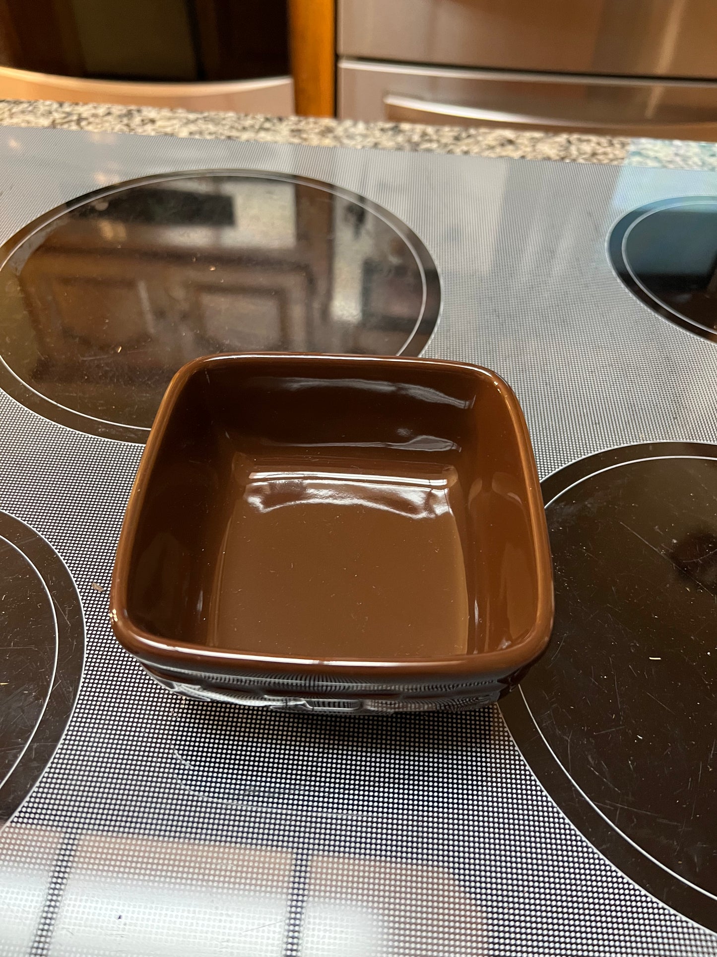 Longaberger Woven Traditions Soft Square Bowl in Chocolate