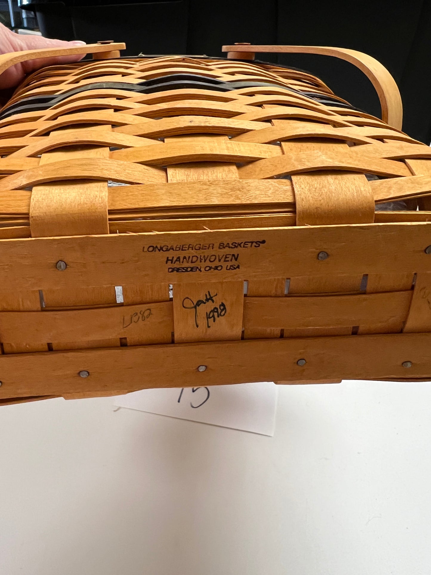 Longaberger collector club membership basket with protector