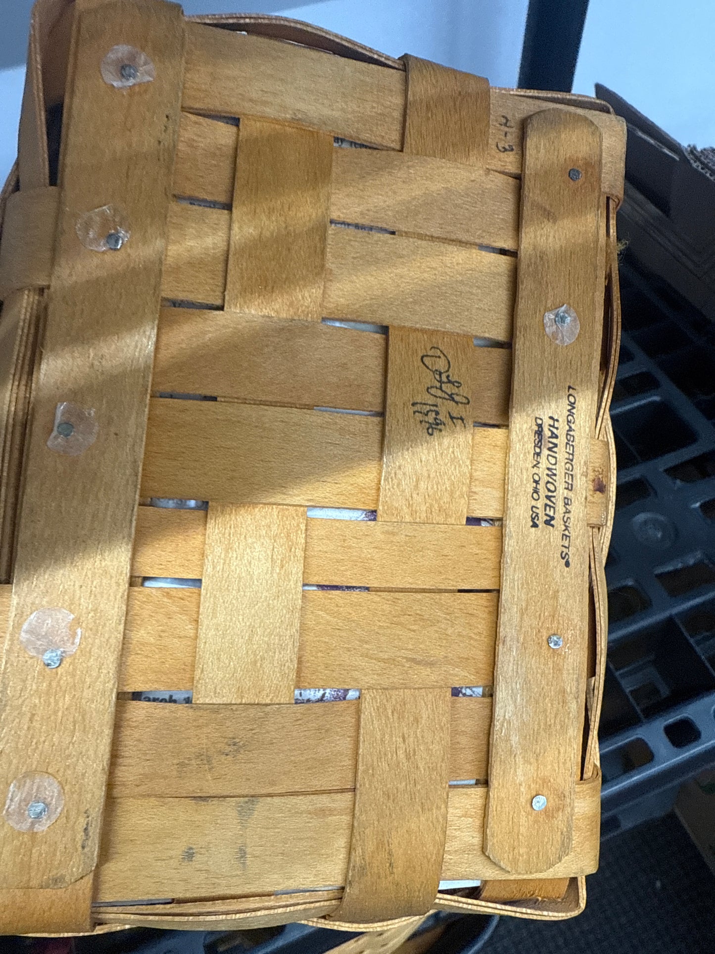 Longaberger Father’s Day address basket with liner and protector