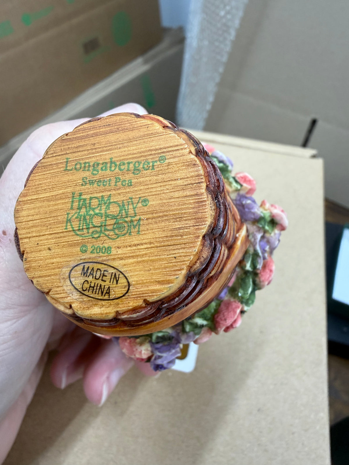 Longaberger harmony kingdom sweet pea