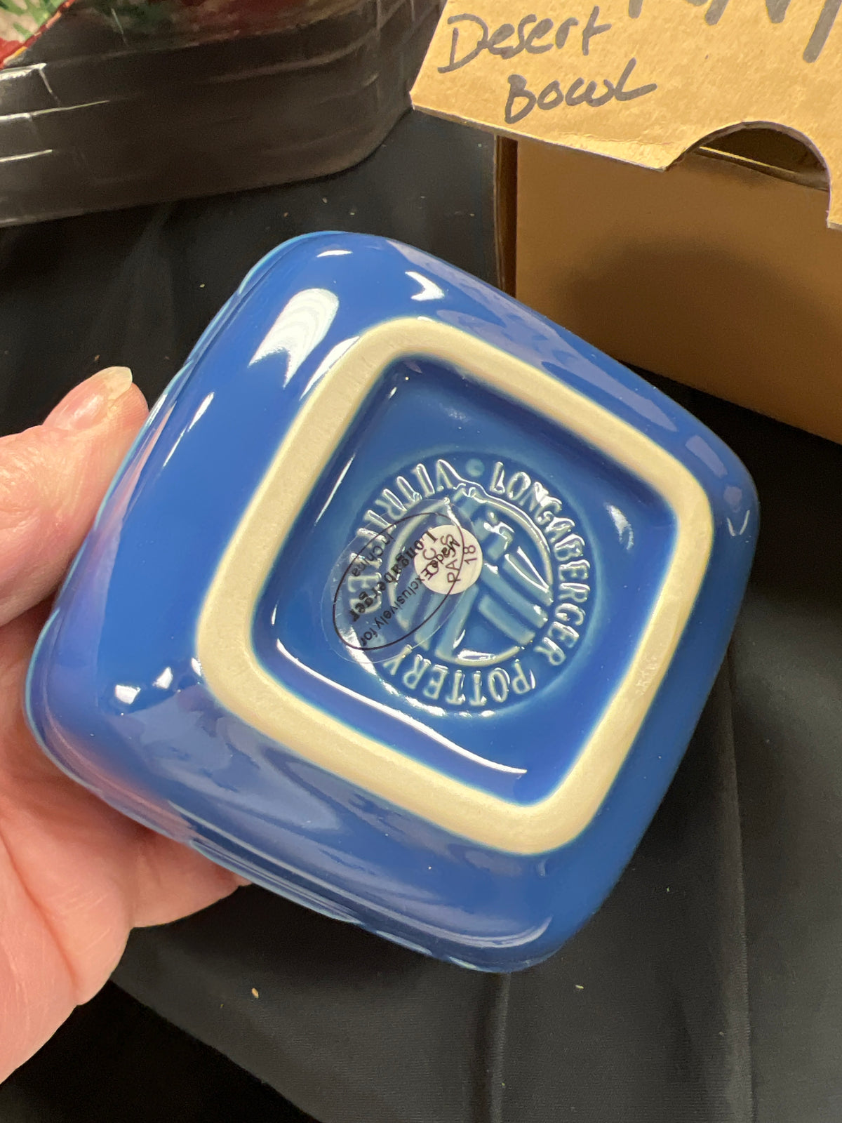 Longaberger Soft Square Small Bowl in Cornflower (may not be in original box)