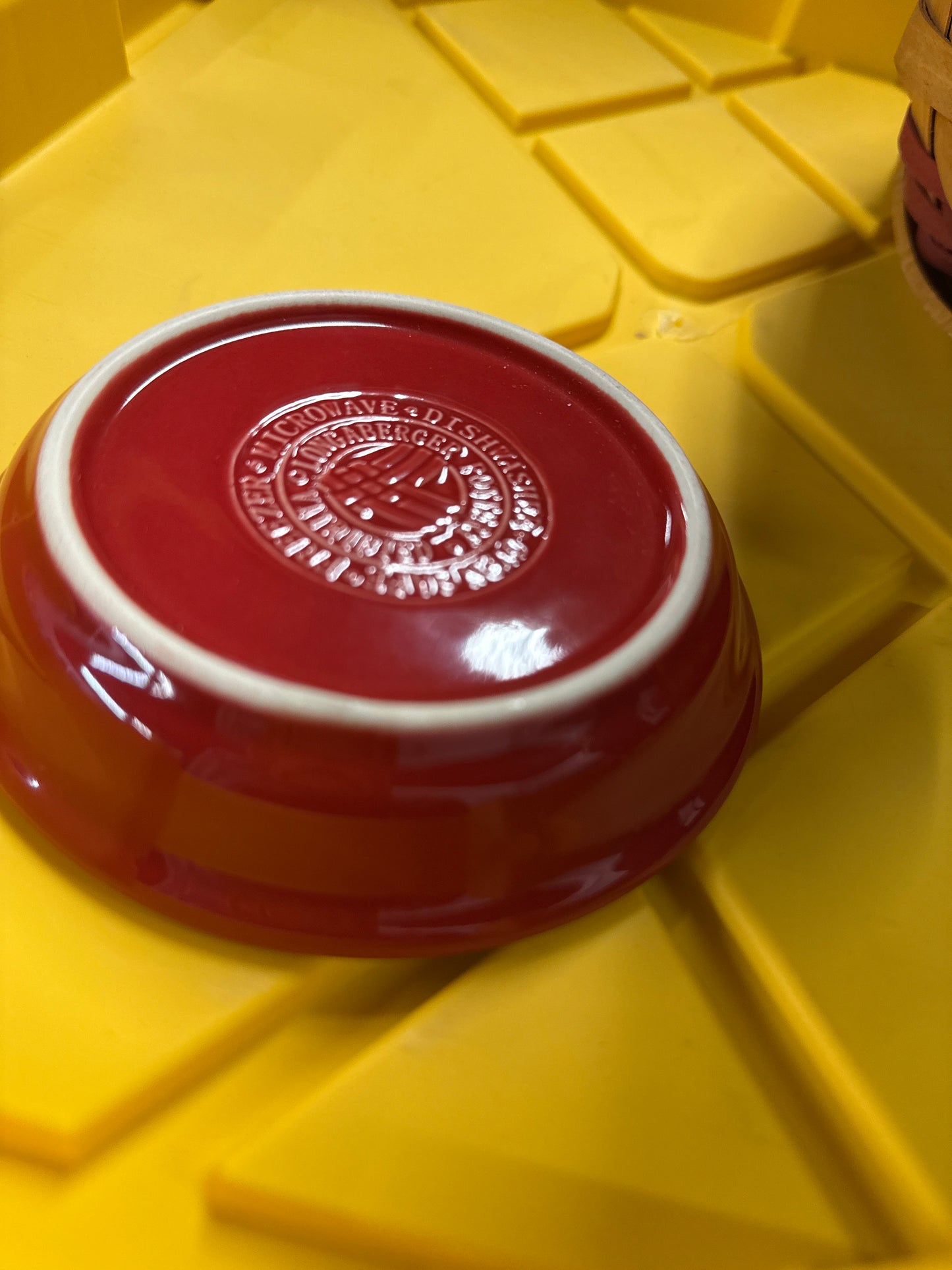 Longaberger flowerpot base in tomato