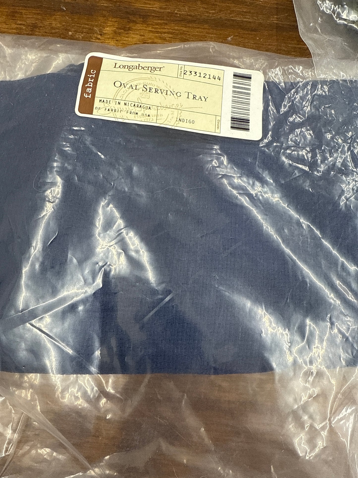 Longaberger oval serving tray in indigo