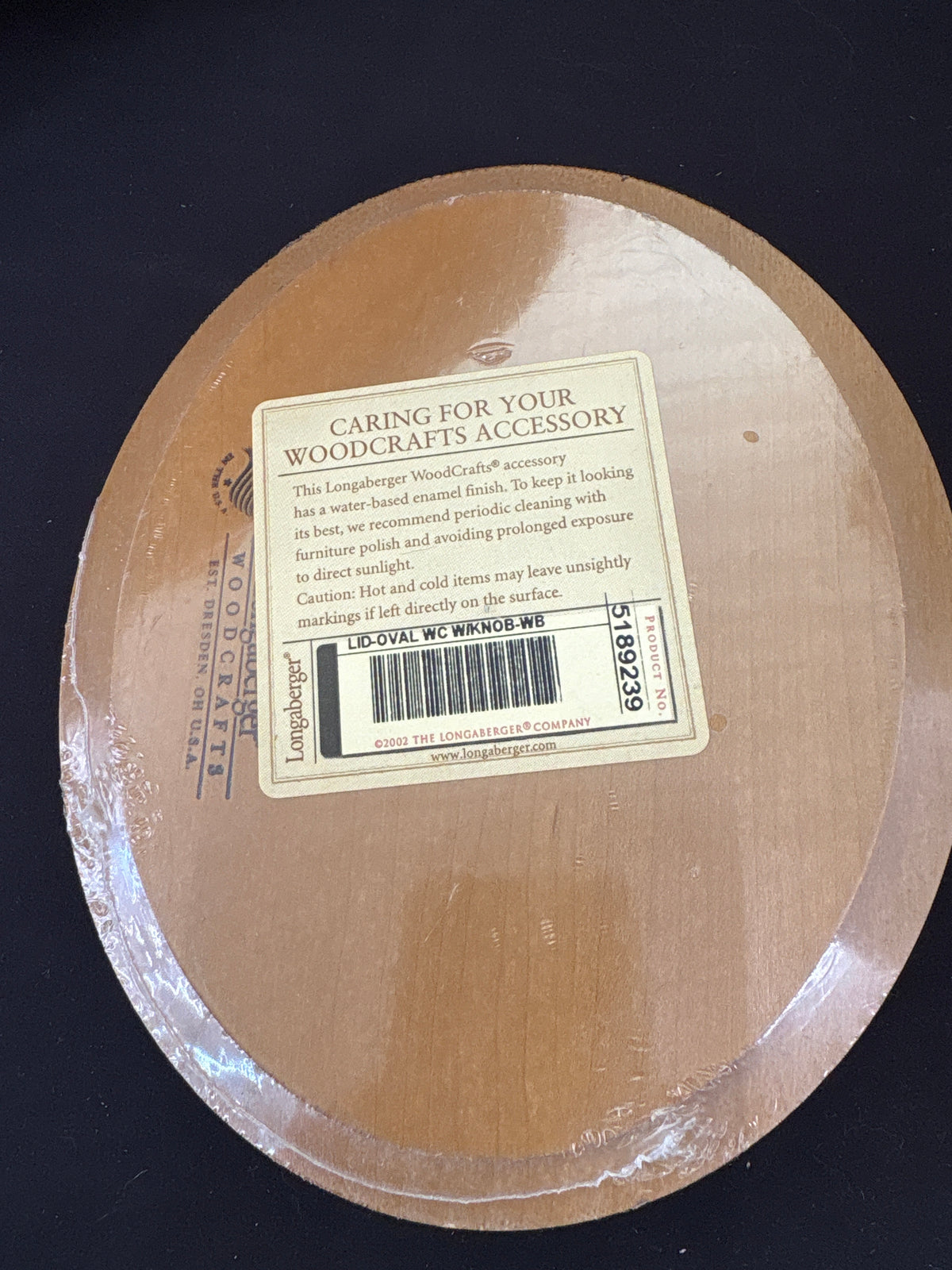 Longaberger Oval Lid in Warm Brown