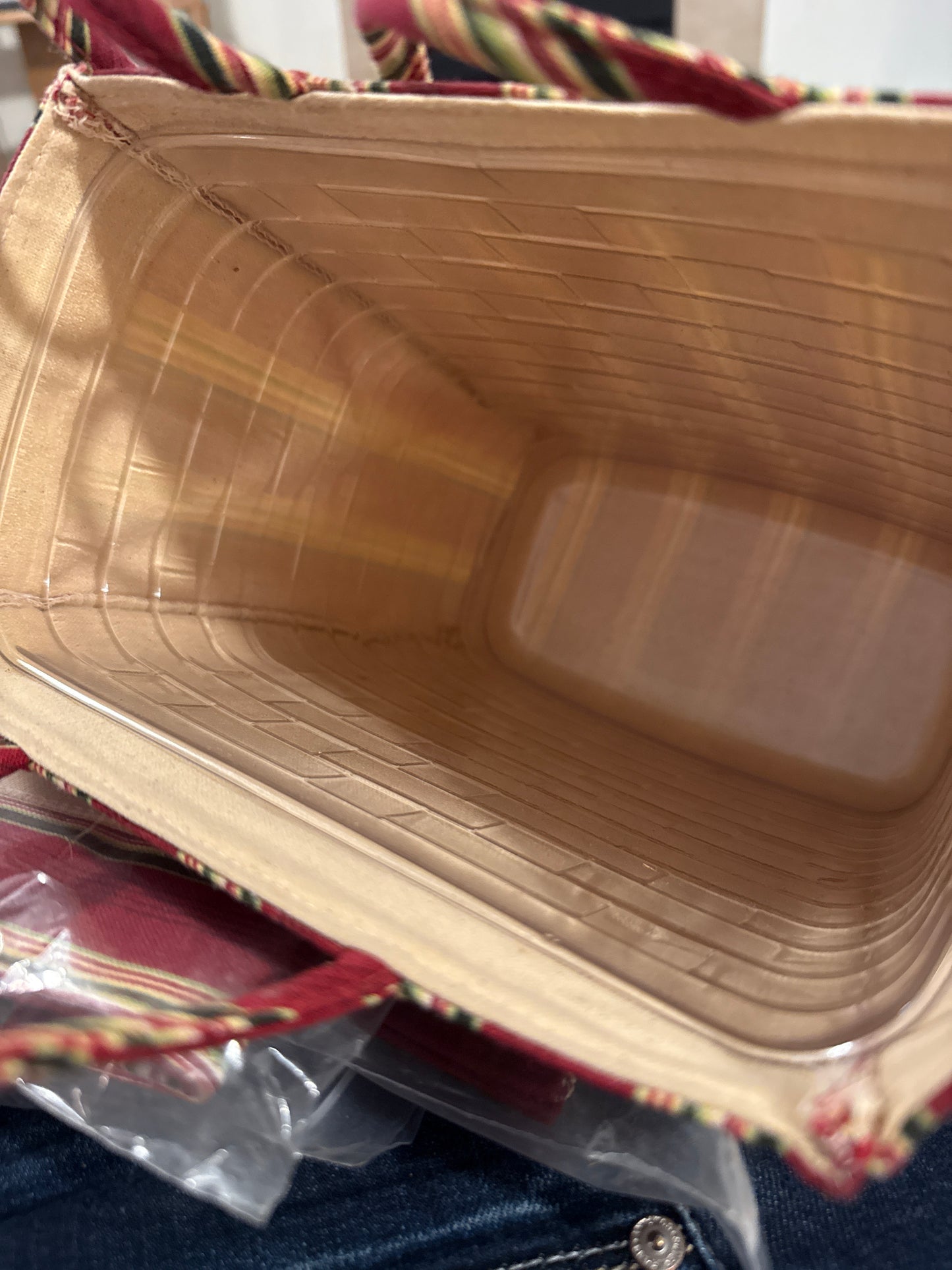 Longaberger holiday 2005 tote bag with protector