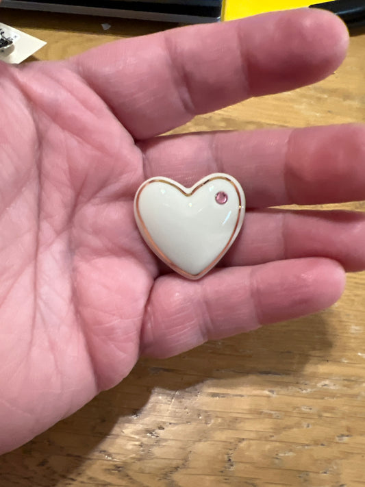 Lenox heart pin with pink stone