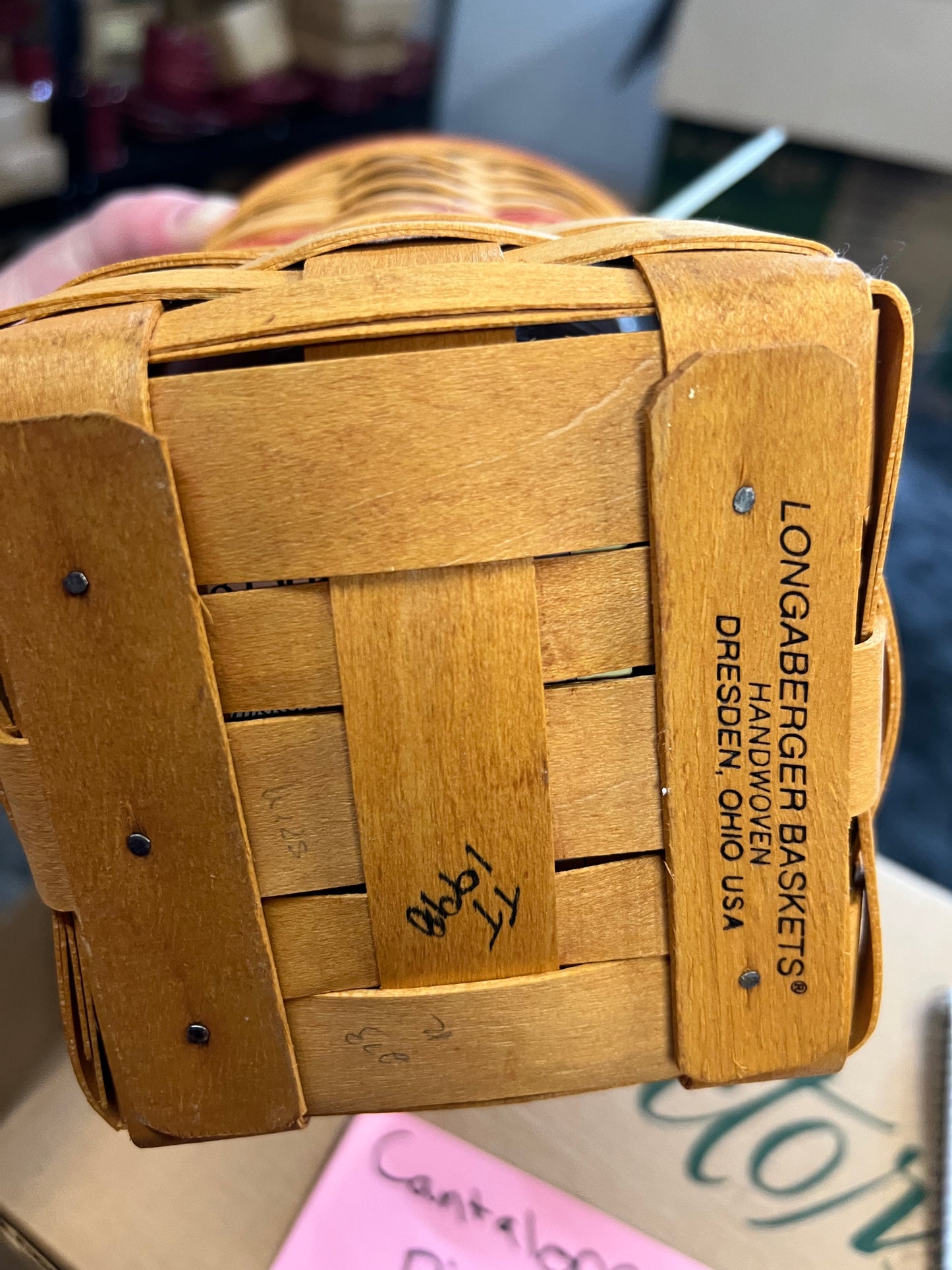 Longaberger snapdragon basket with liner, tie on and protector