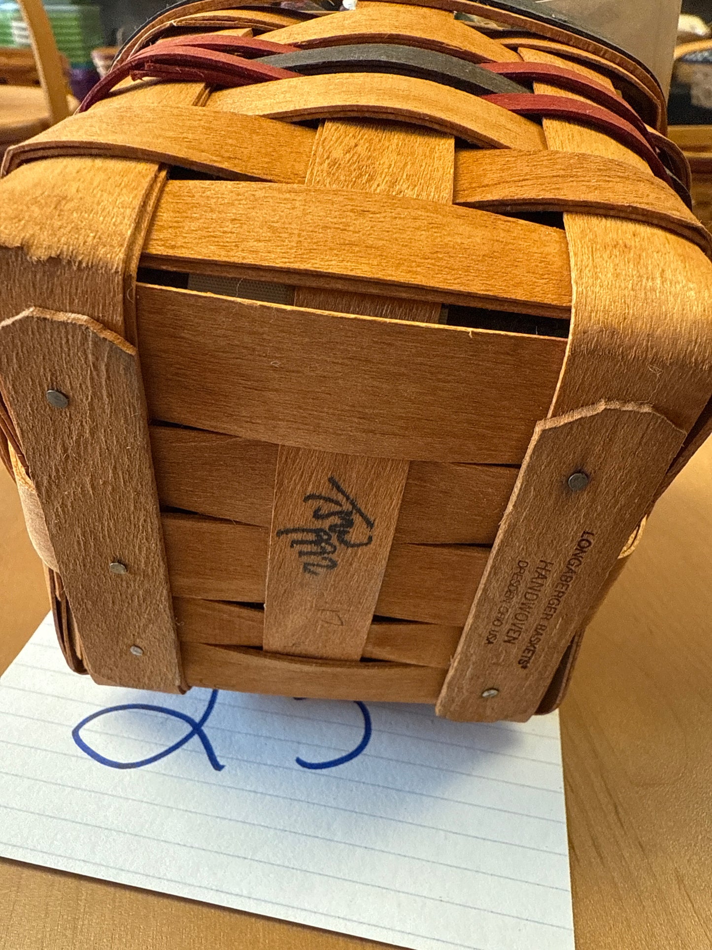 Longaberger 1993 inaugural basket with liner and tie on