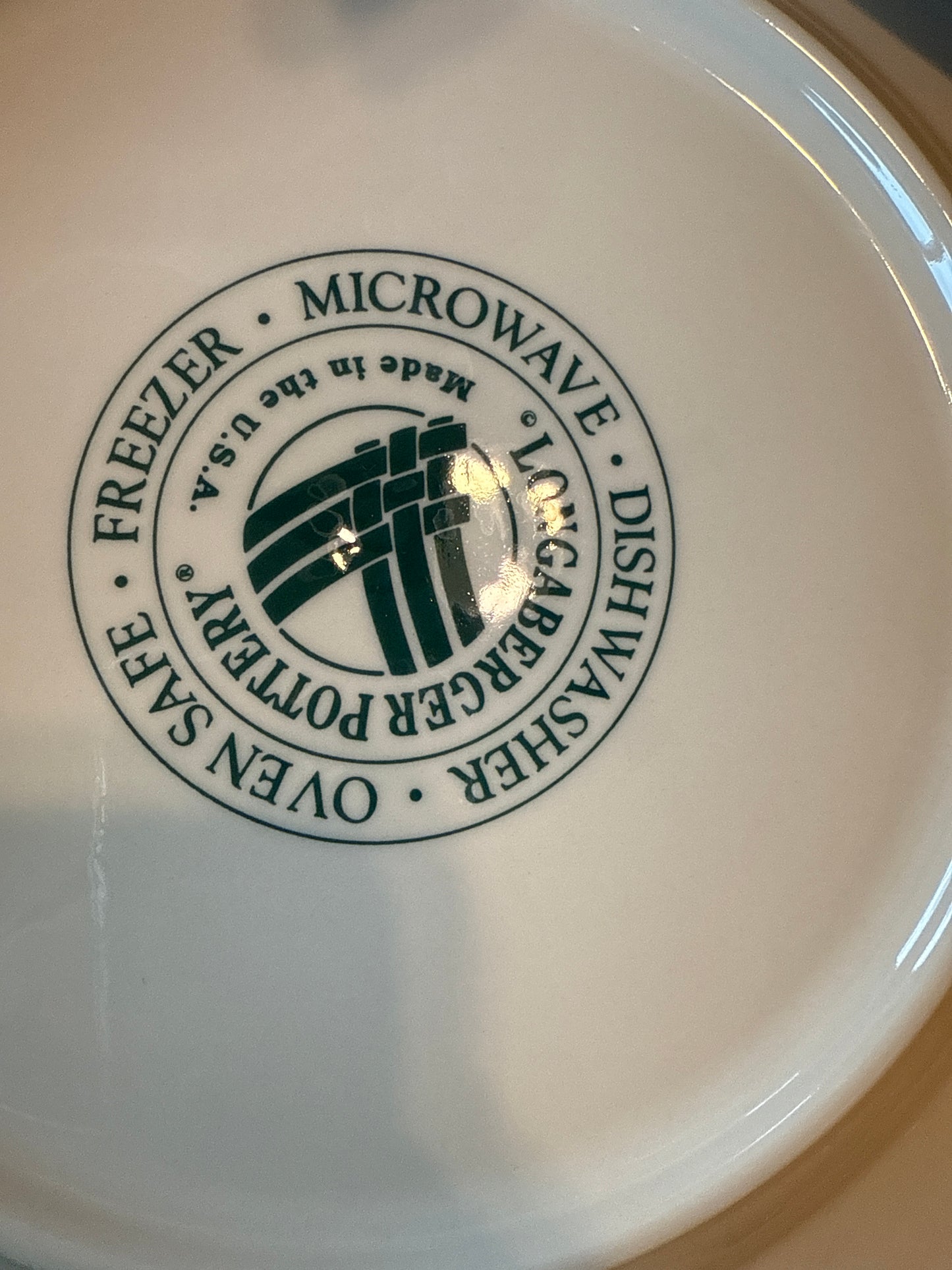 Longaberger dinner plate in ivory