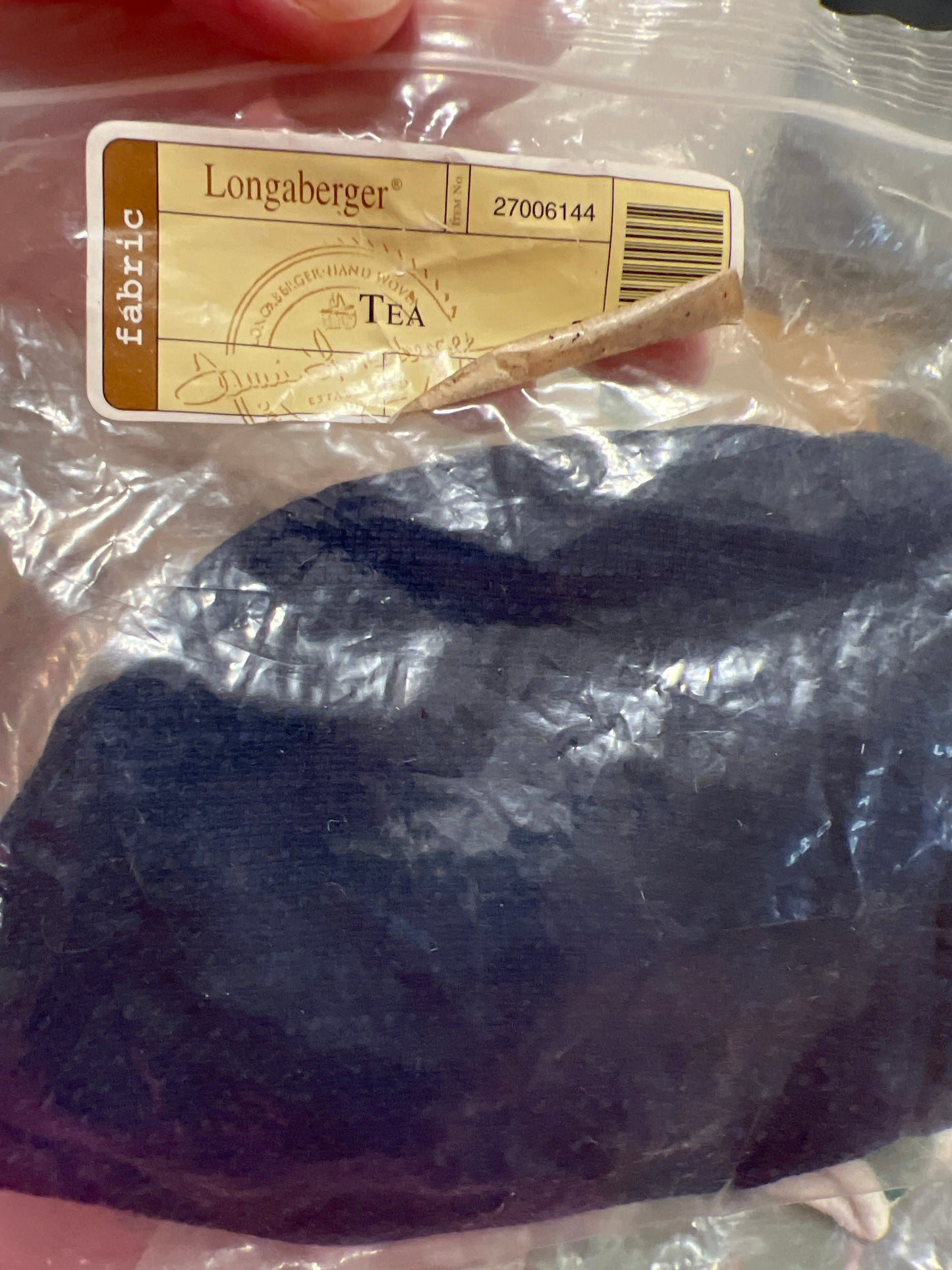 Longaberger tea liner in indigo