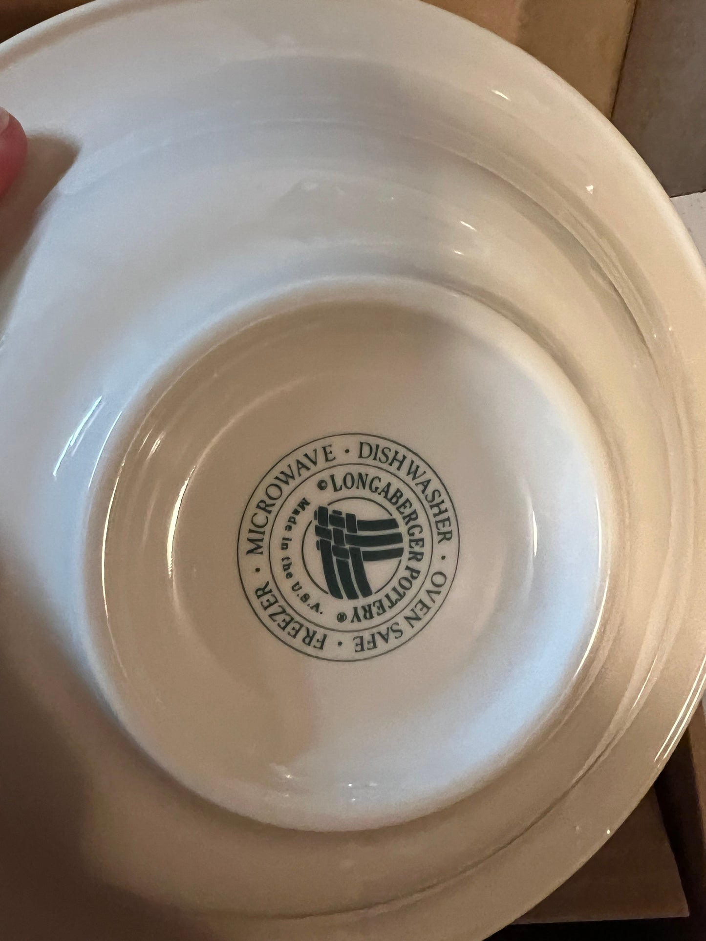 Longaberger 20 oz pasta bowl in heritage green
