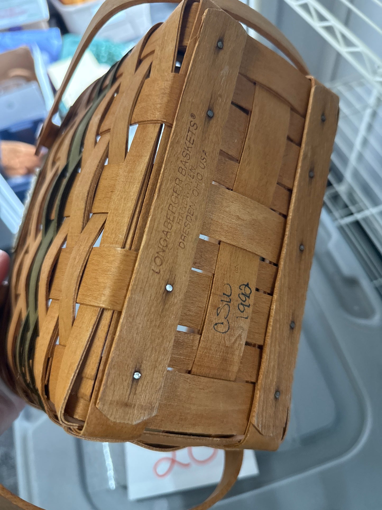 Longaberger 1992 Seasons Greetings Basket