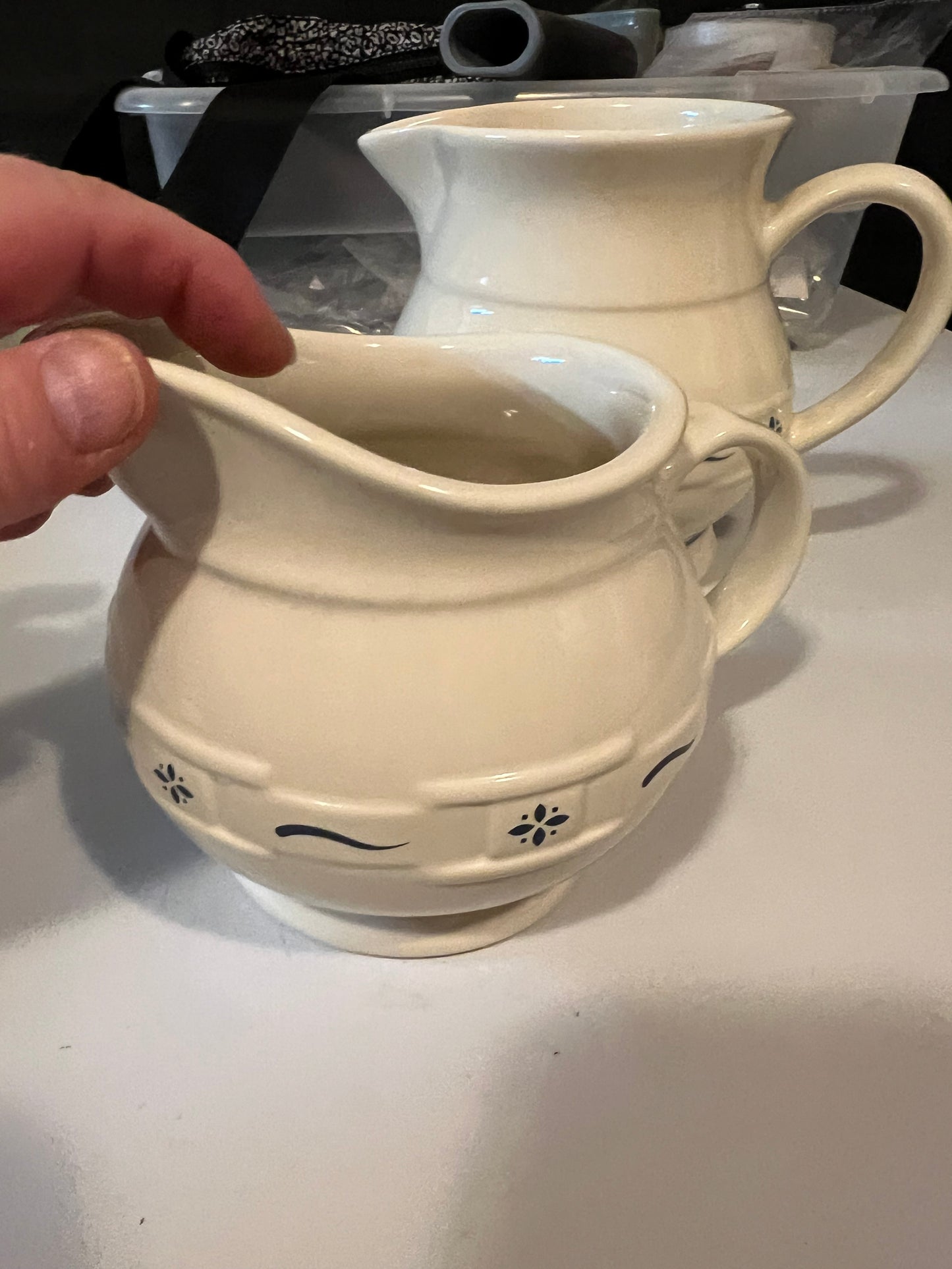 Longaberger small classic blue bubble pitcher