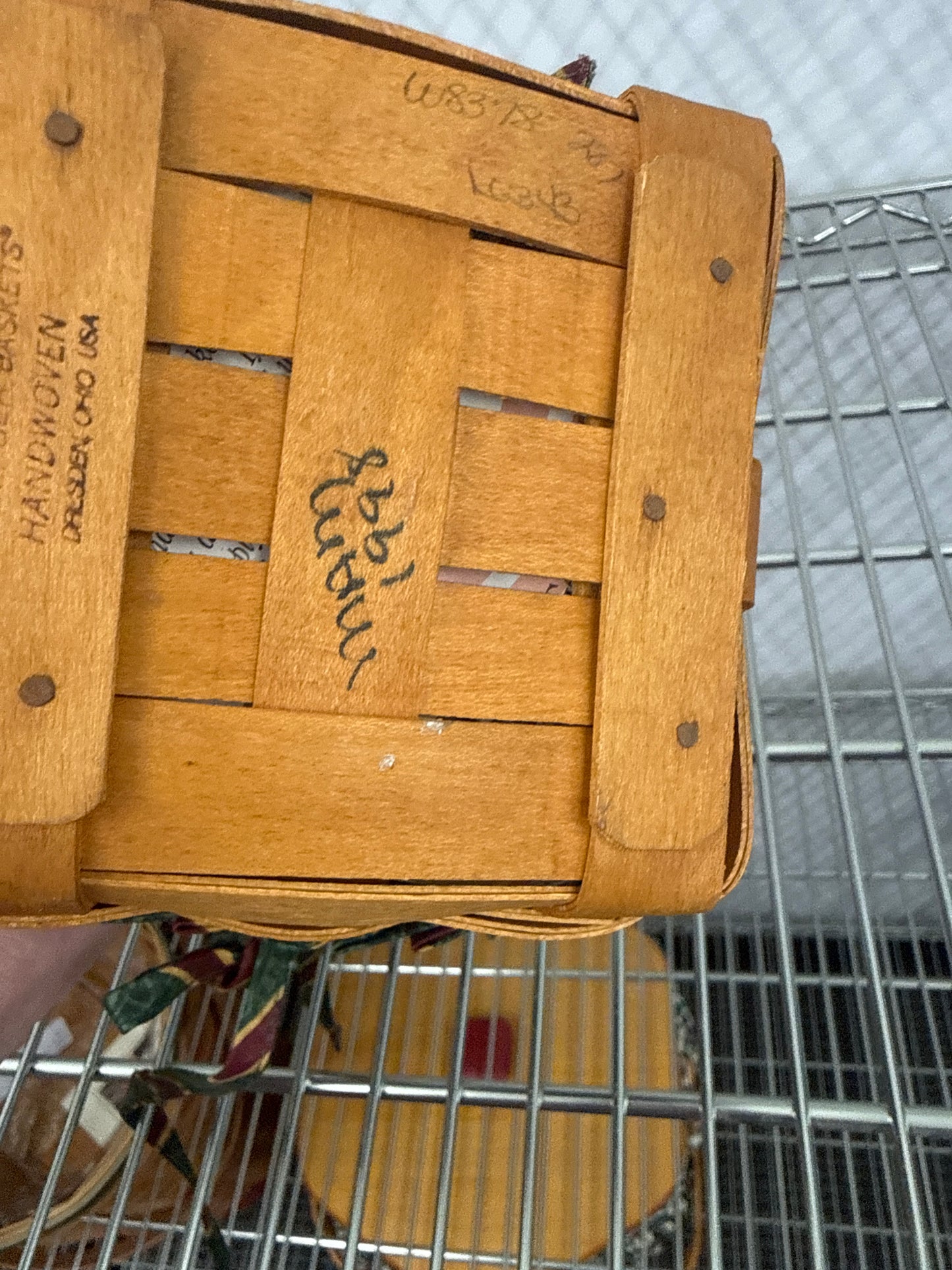 Longaberger small peg basket with liner and protector