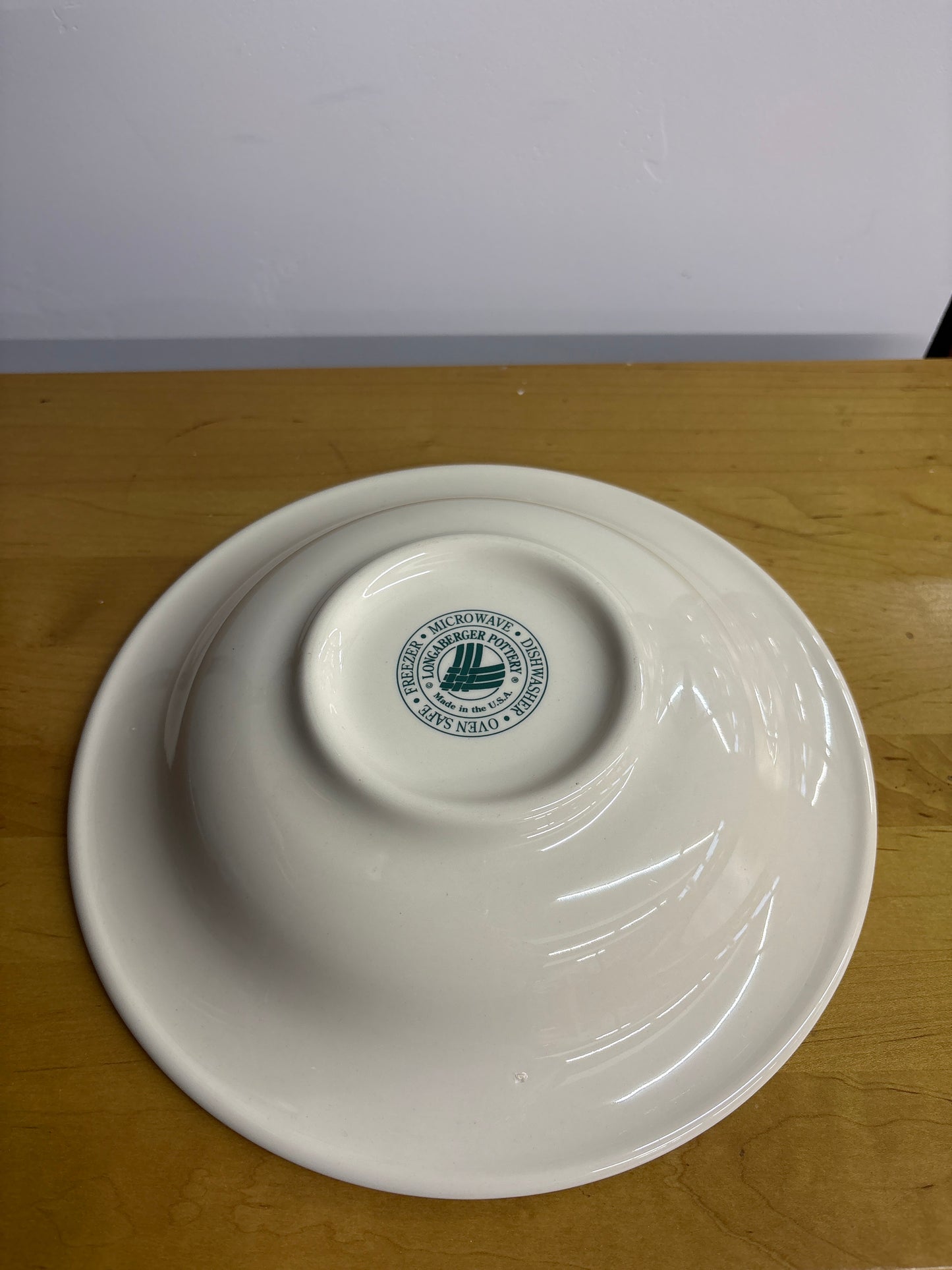 Longaberger 10” Rimmed Pasta Bowl in Heritage Green