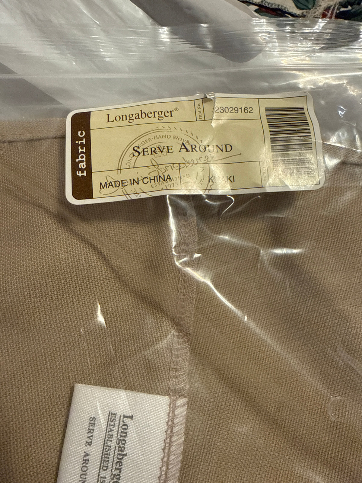 Longaberger served around liner in khaki