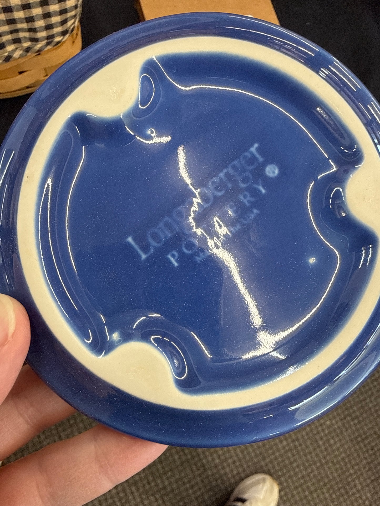 Longaberger cornflower coaster/lid