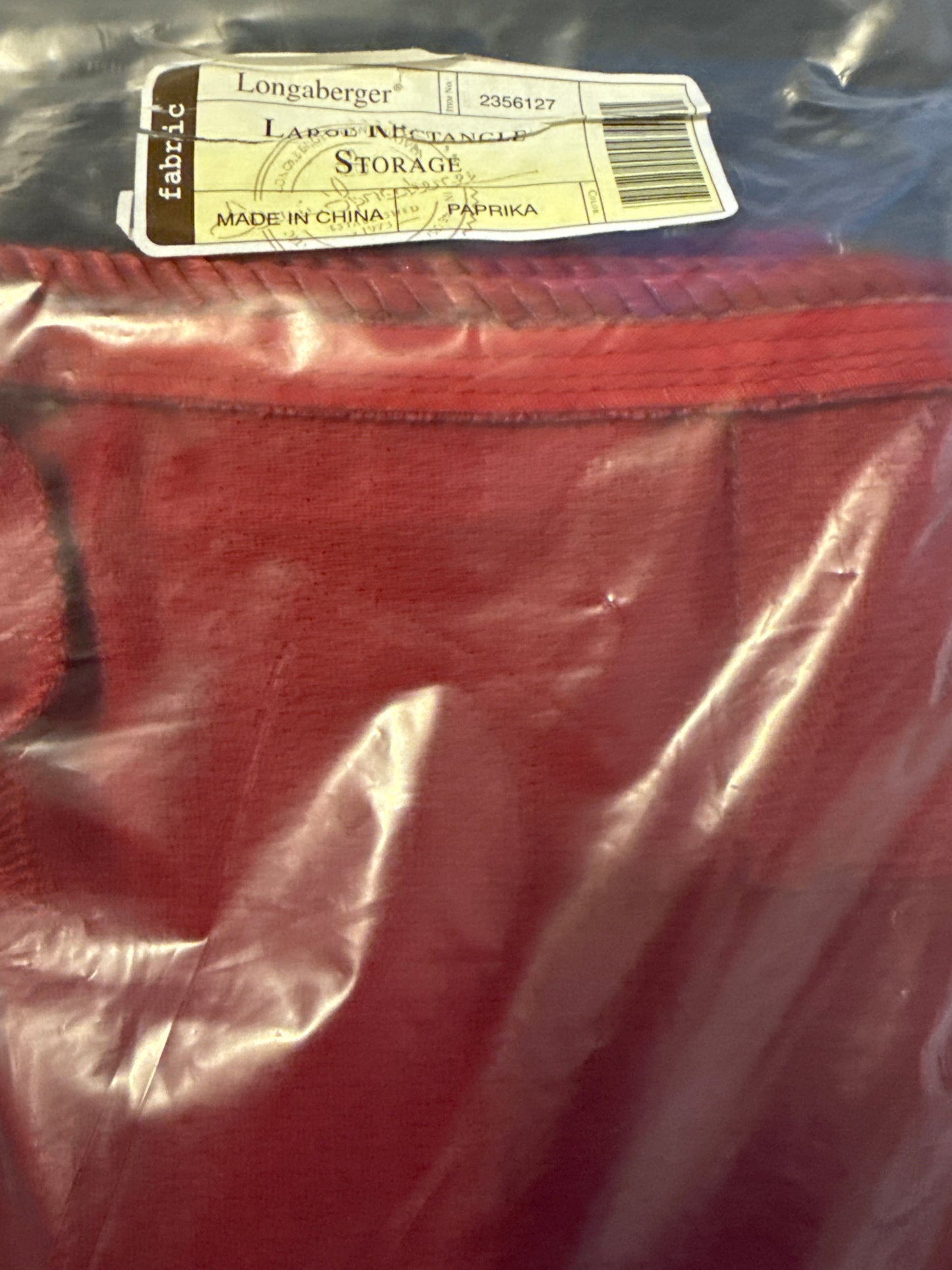 Longaberger large rectangle storage in paprika