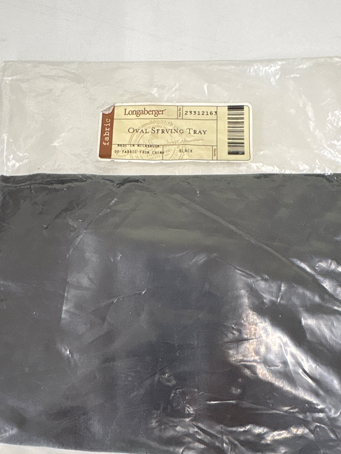 Longaberger Oval Serving Tray liner in Black