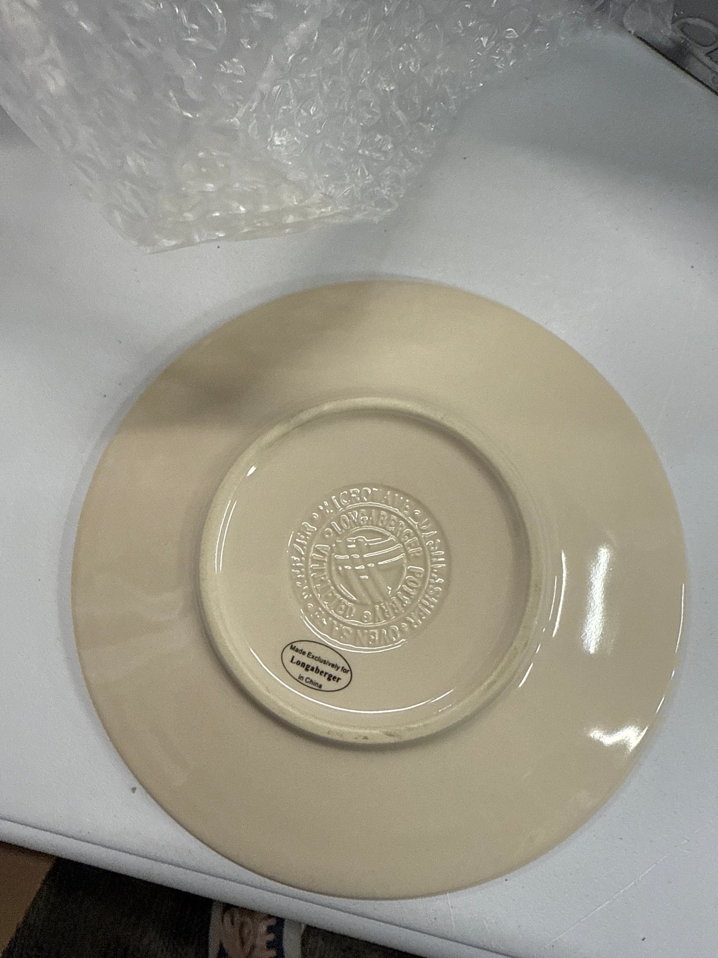 Longaberger mug saucer in ivory