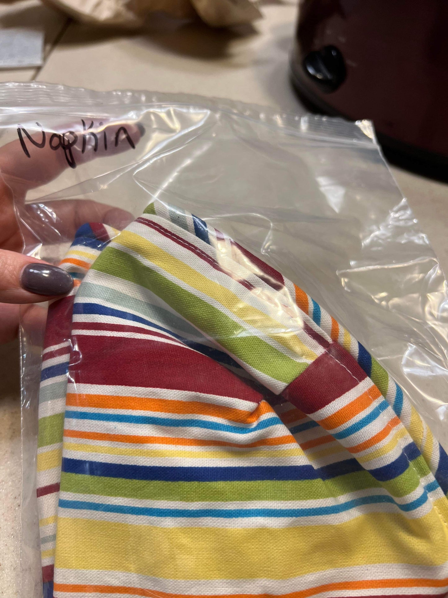 Longaberger Napkin Liner in Sunny Day Stripe