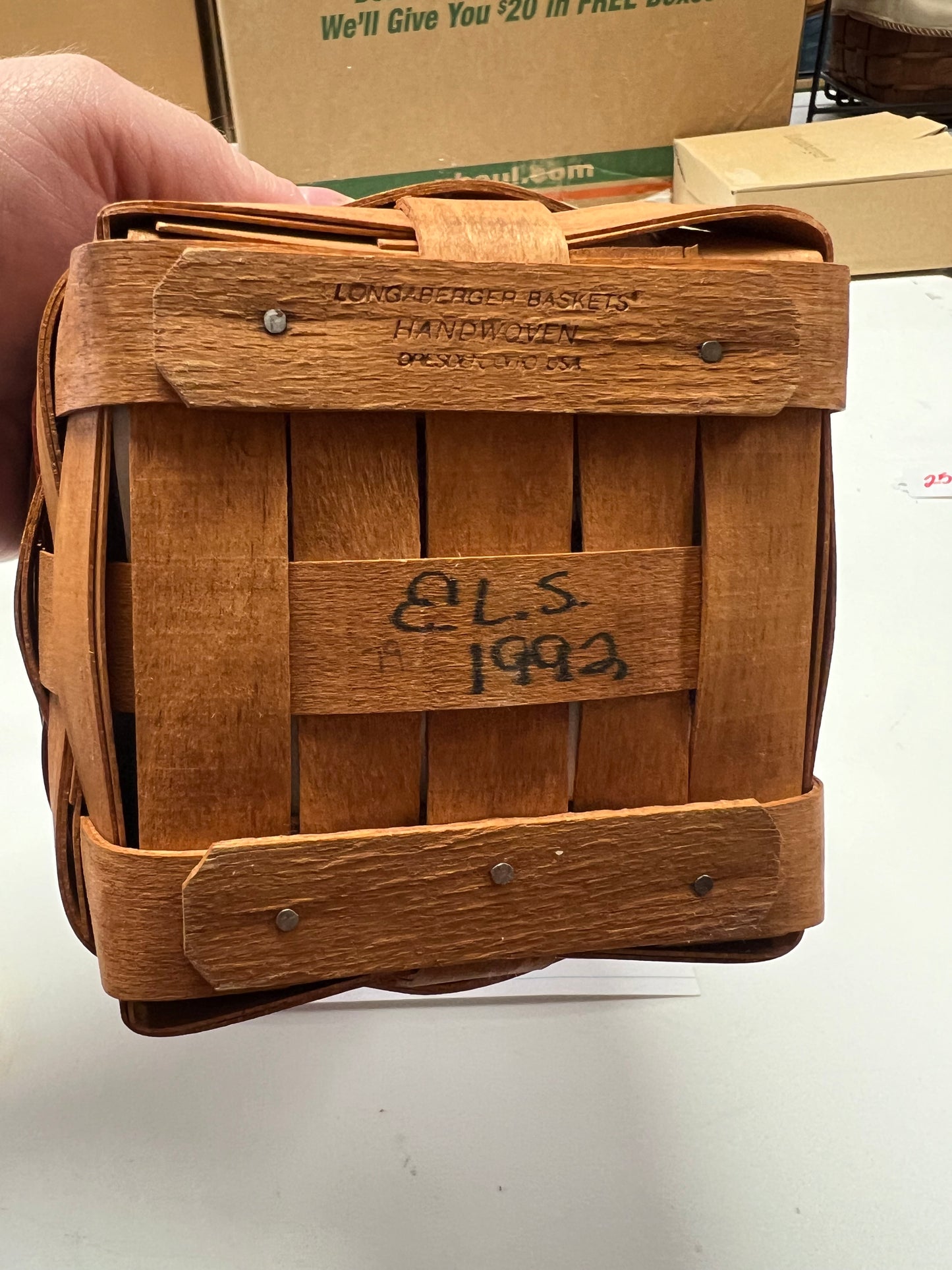 Longaberger 1993 Inaugural Basket with Liner & Protector