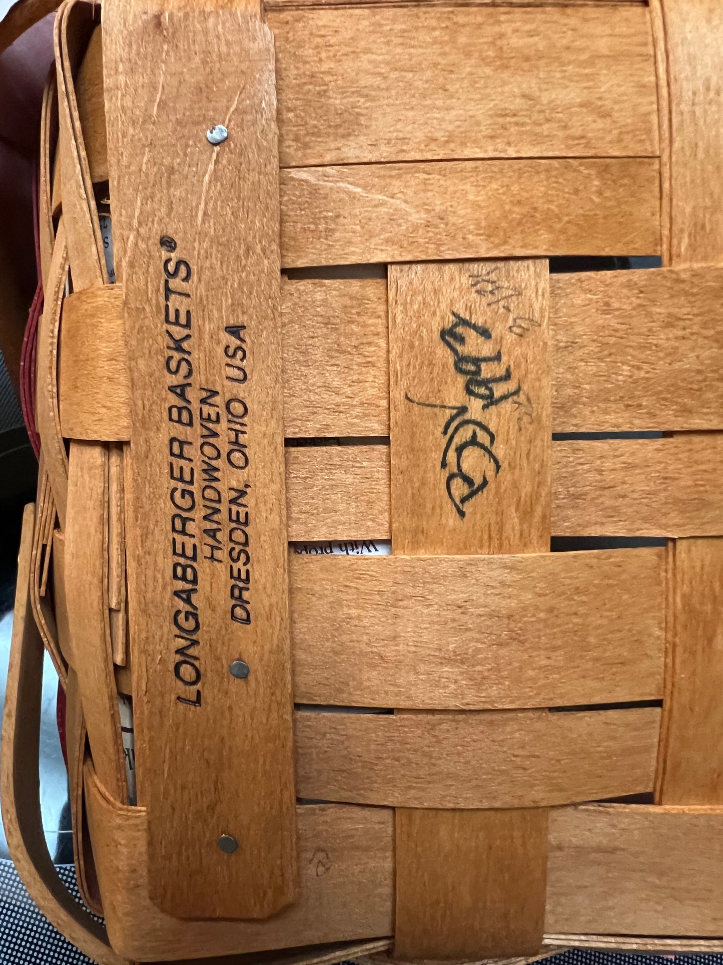 Longaberger bayberry basket with protector