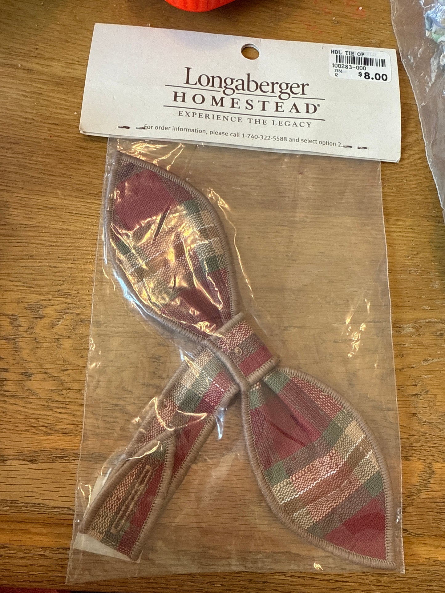 Longaberger handle tie in orchard park plaid