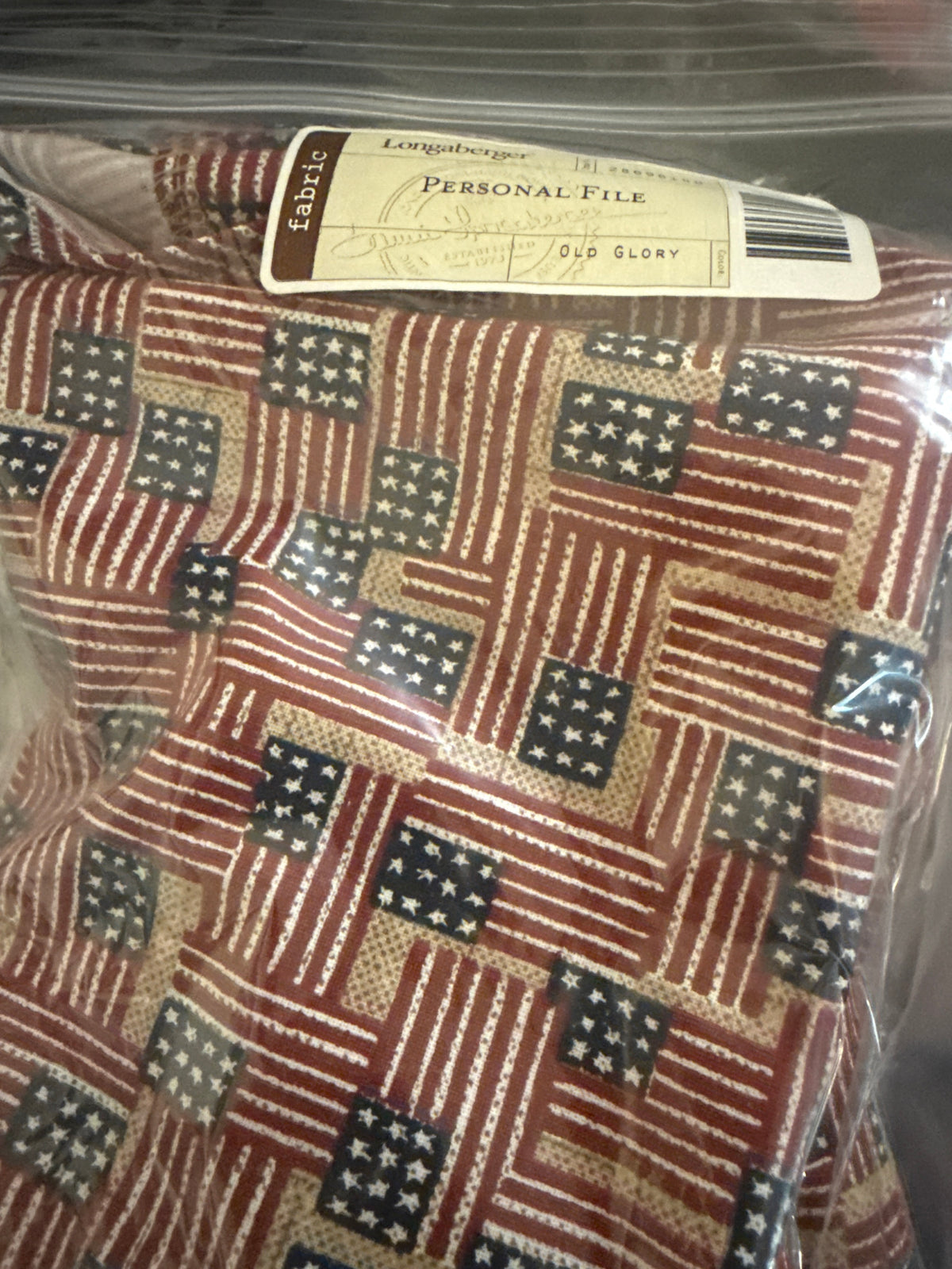 Longaberger personal file liner in old glory