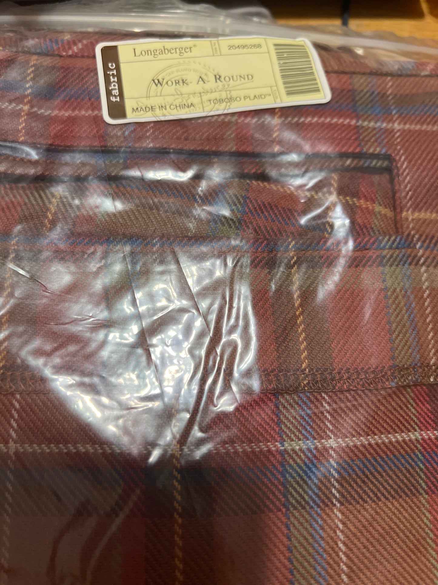 Longaberger work around liner in toboso plaid