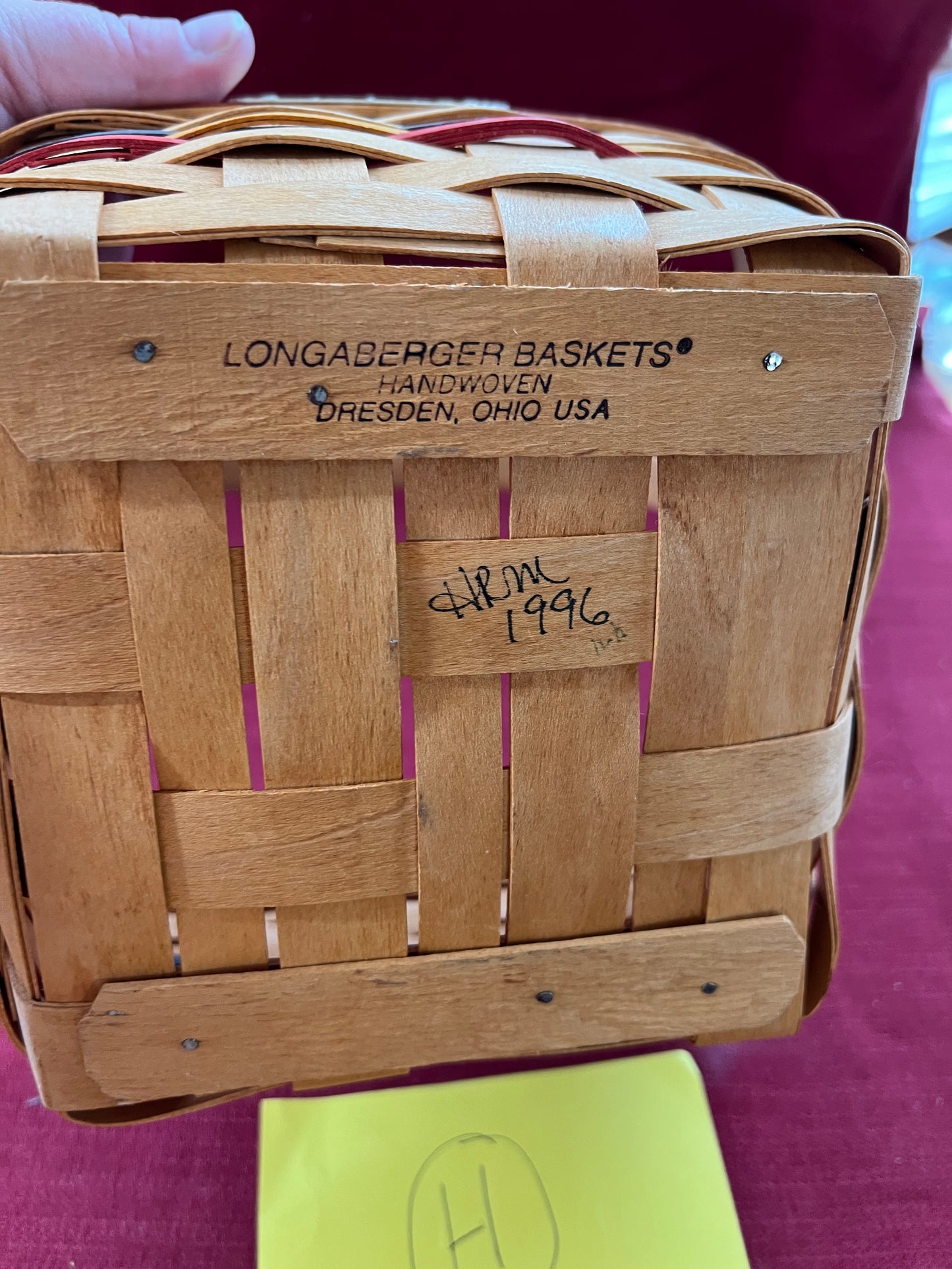 Longaberger 1996 bee basket