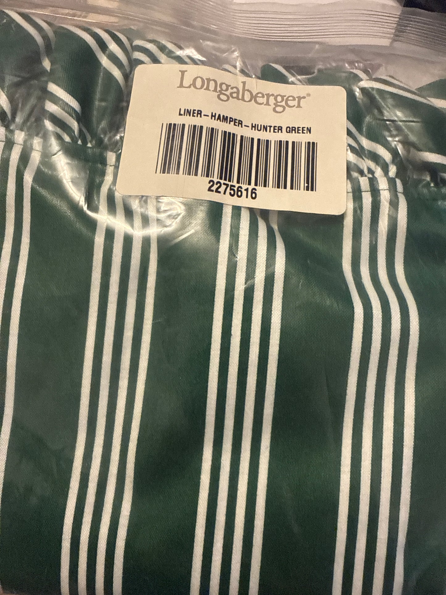 Longaberger hamper liner in hunter green