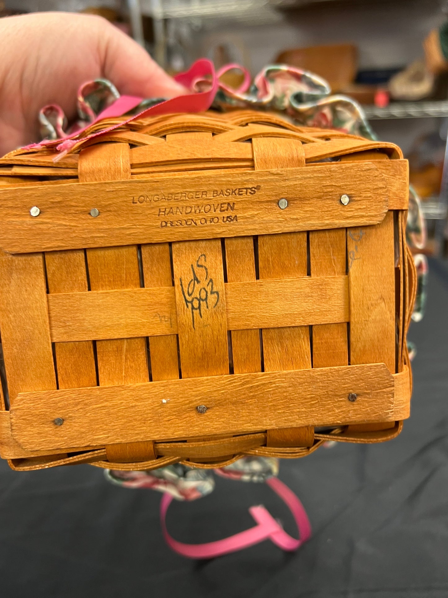 Longaberger 1993 Mother’s Day Basket with liner & Protector